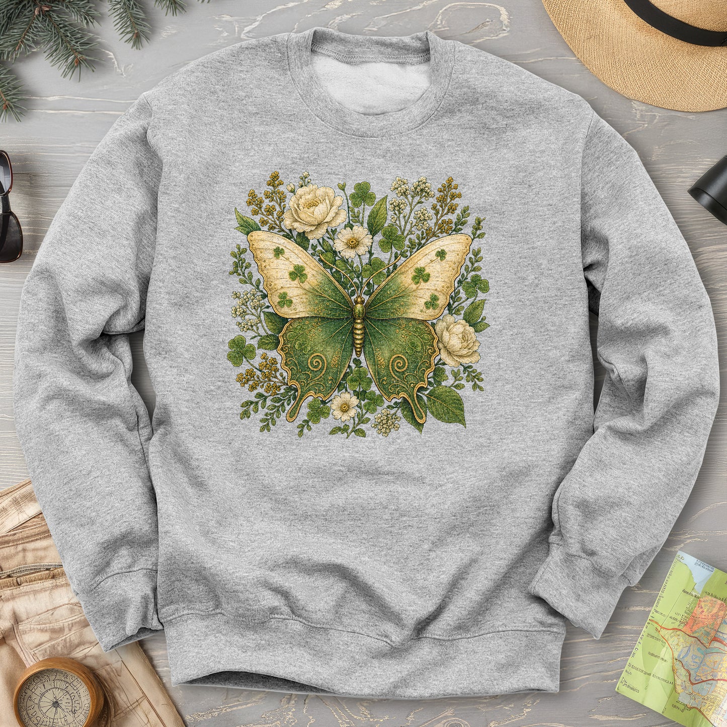 Irish Butterfly Floral Sweatshirt