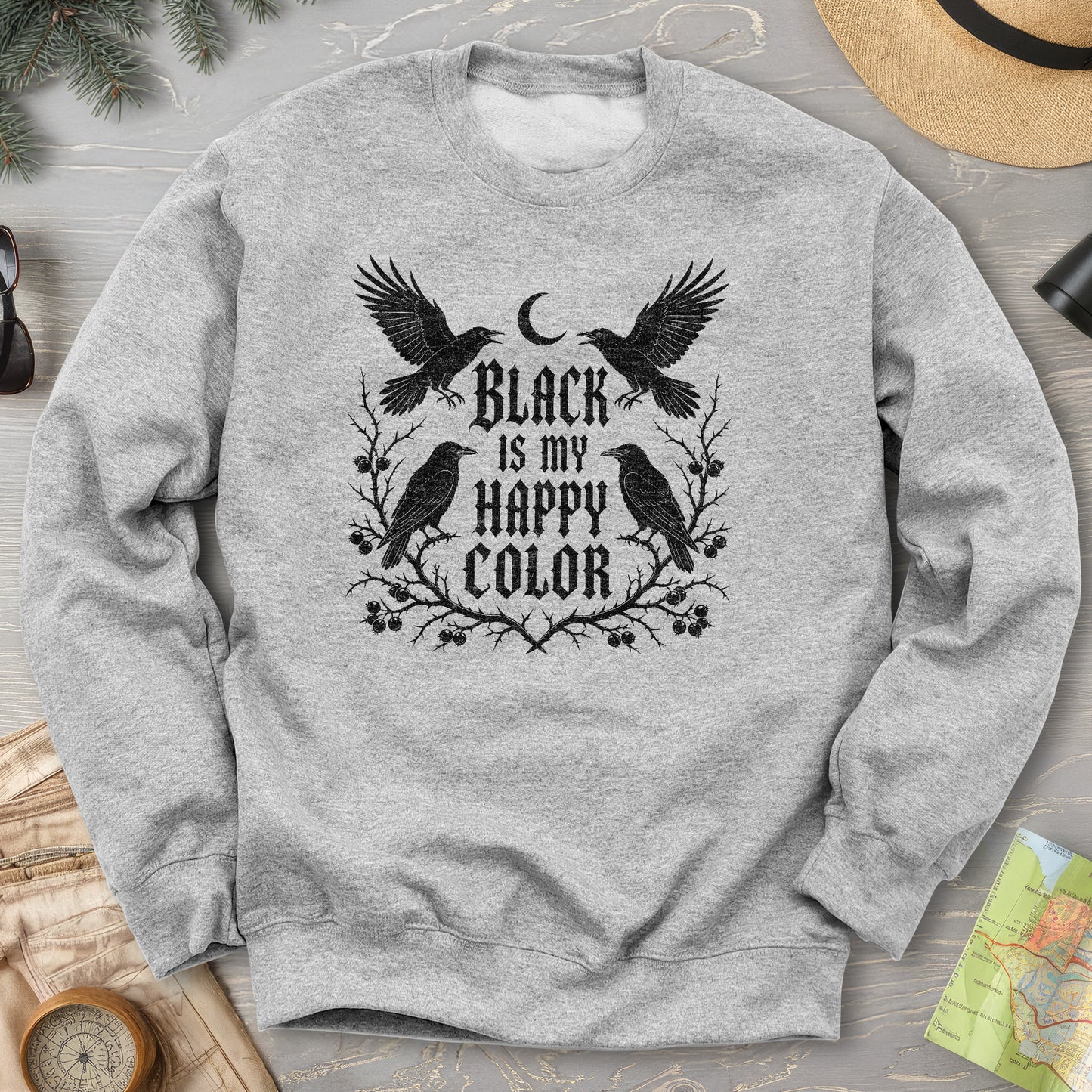 Crow Happy Color Sweatshirt