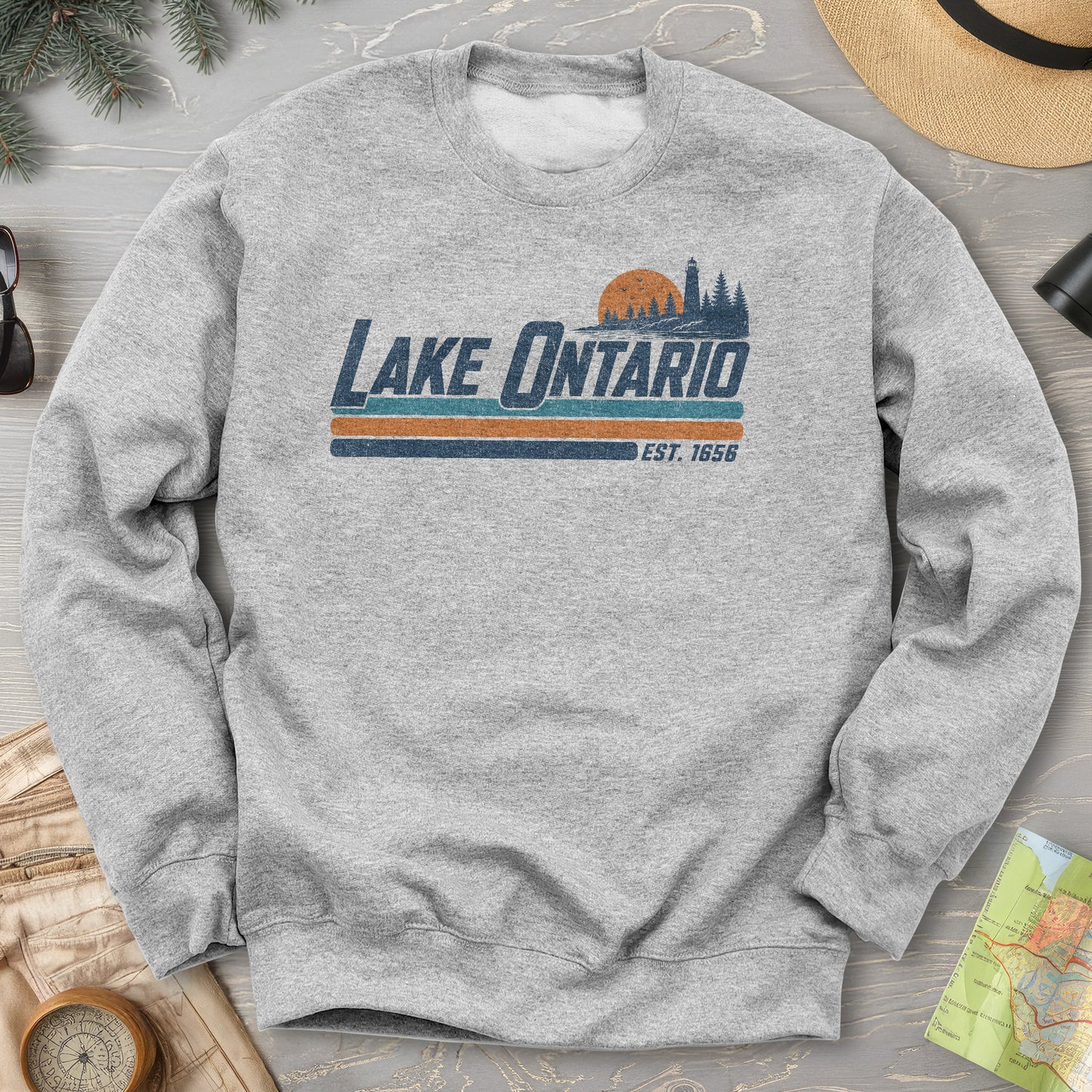 Lake Ontario Retro Stripe Sweatshirt