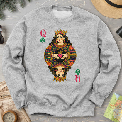 Shamrock Queen Playing Card Sweatshirt