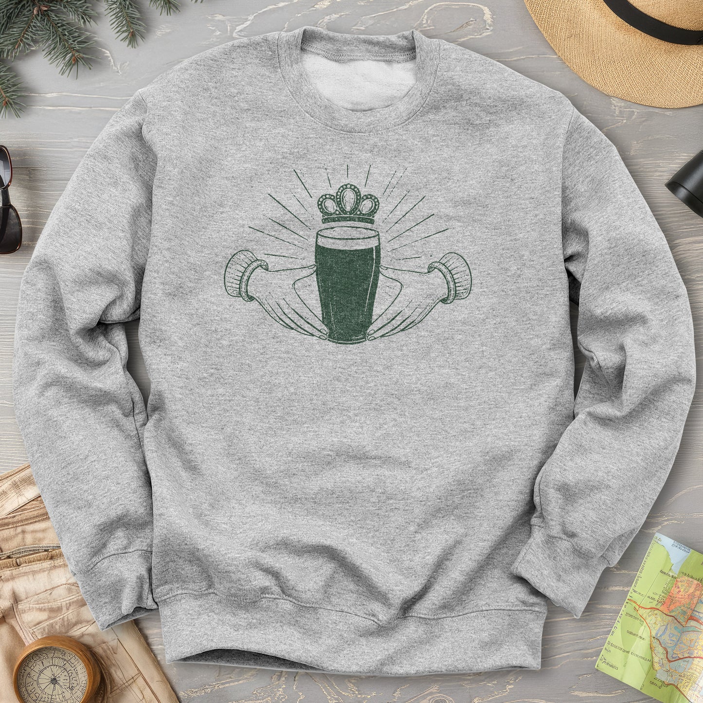 Claddagh Irish Beer Sweatshirt