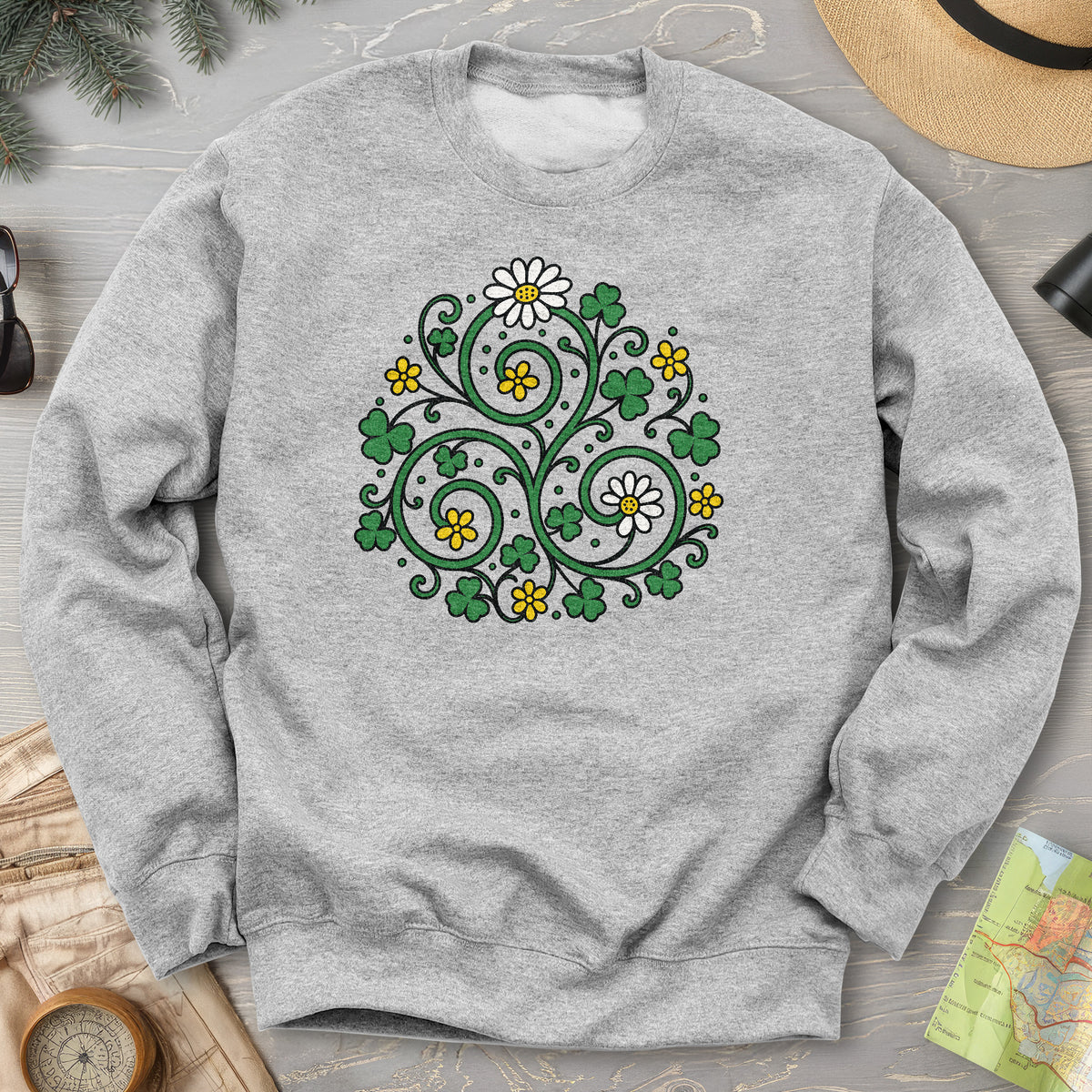 Celtic Shamrock Triskele Sweatshirt