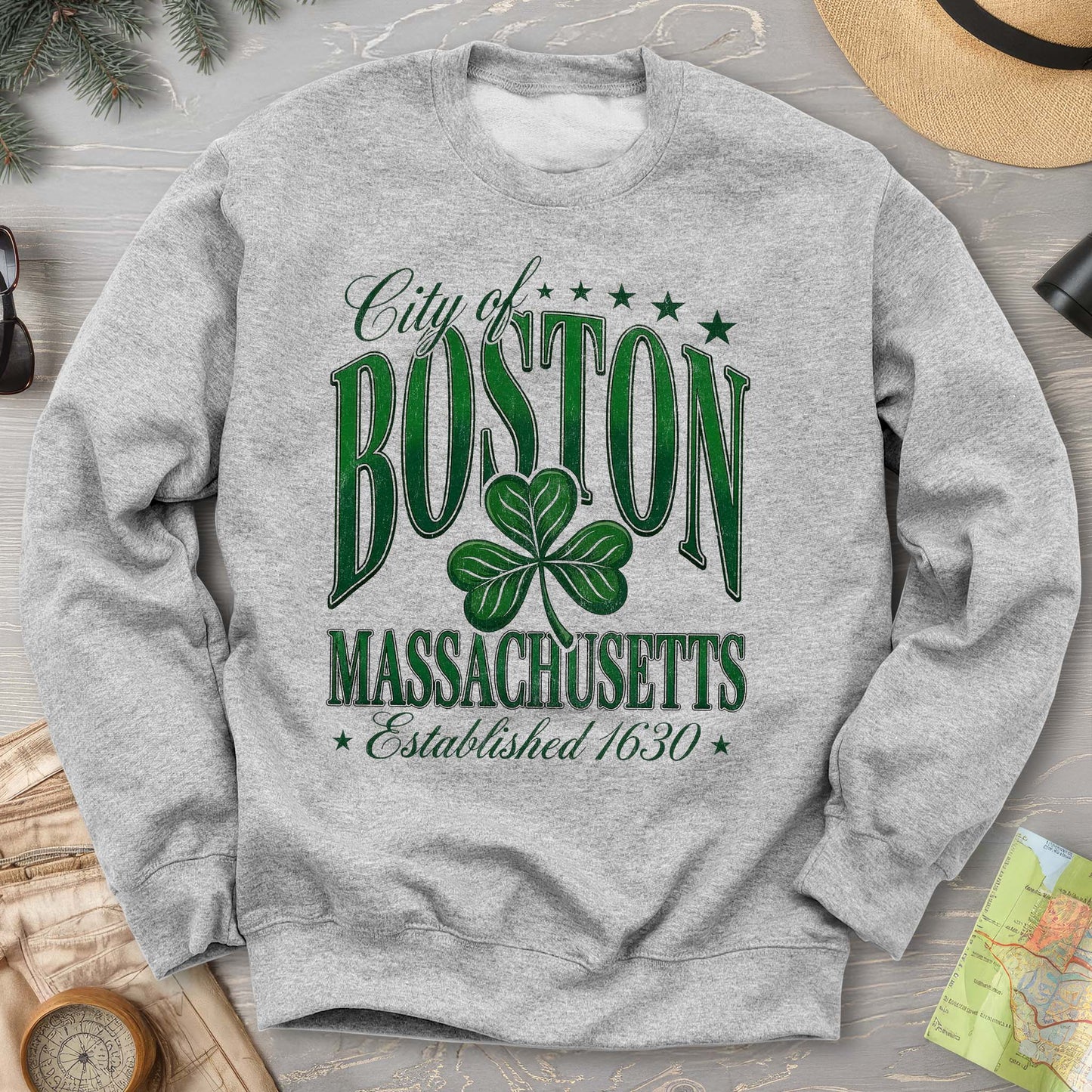 Boston Varsity Shamrock Sweatshirt