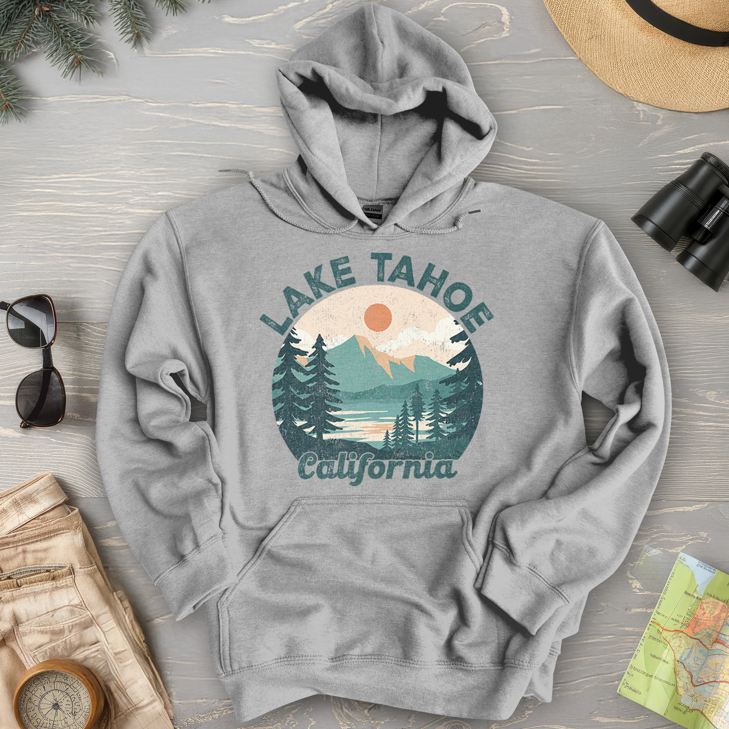 Lake Tahoe California Circle Hoodie