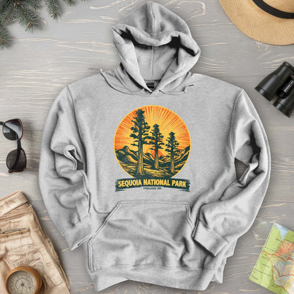 Sequoia 3 Trees Vintage Print Hoodie