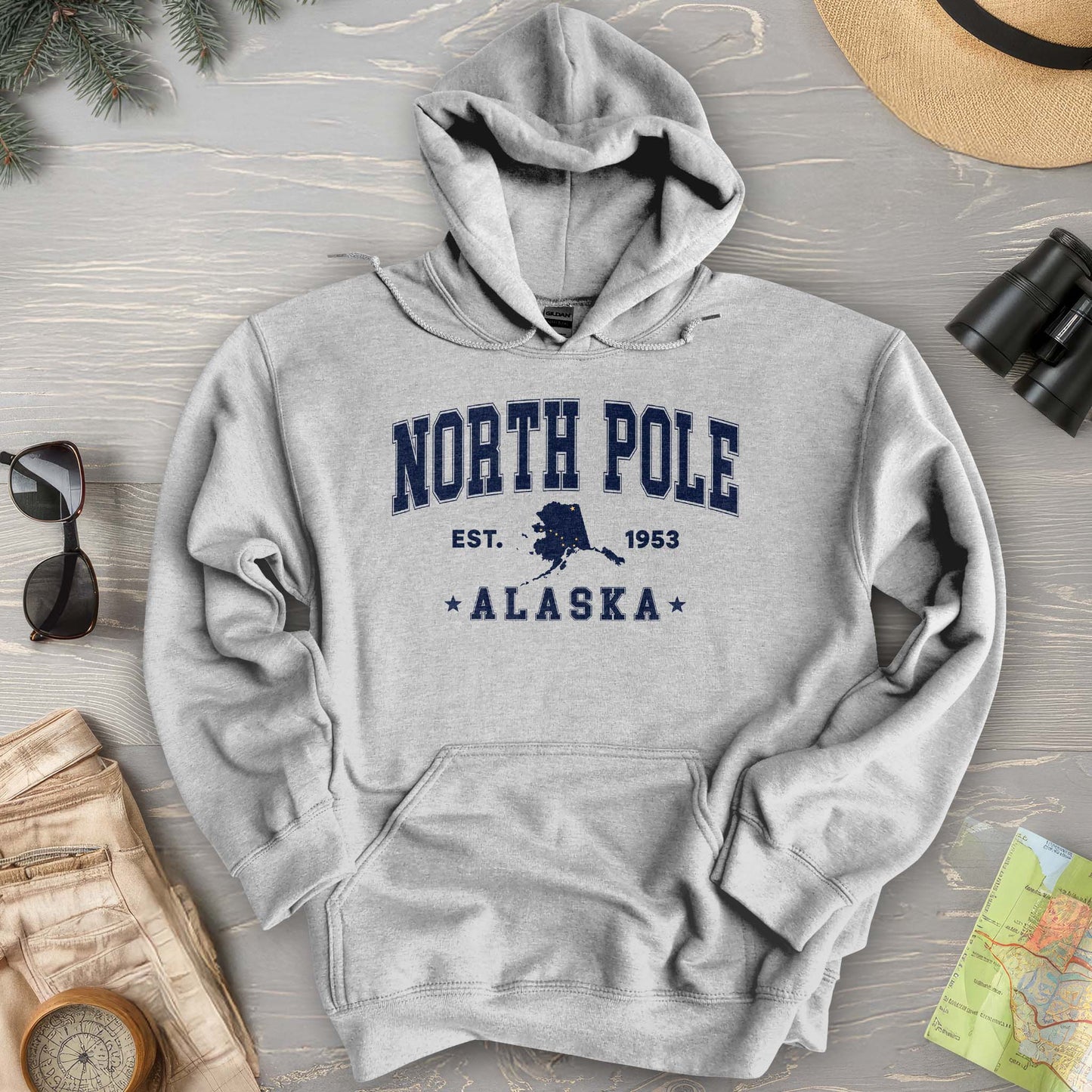North Pole Alaska Varsity Hoodie