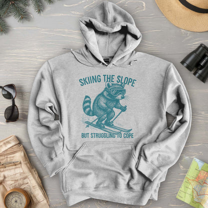 Skiing the Slope Raccoon Hoodie