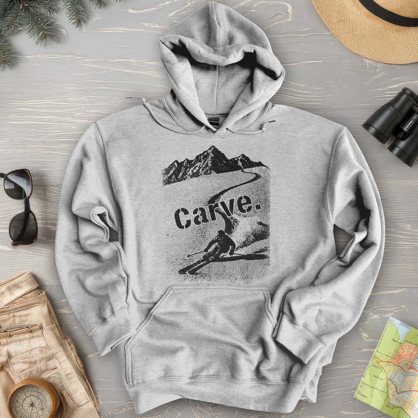 Carve Ski Print Hoodie