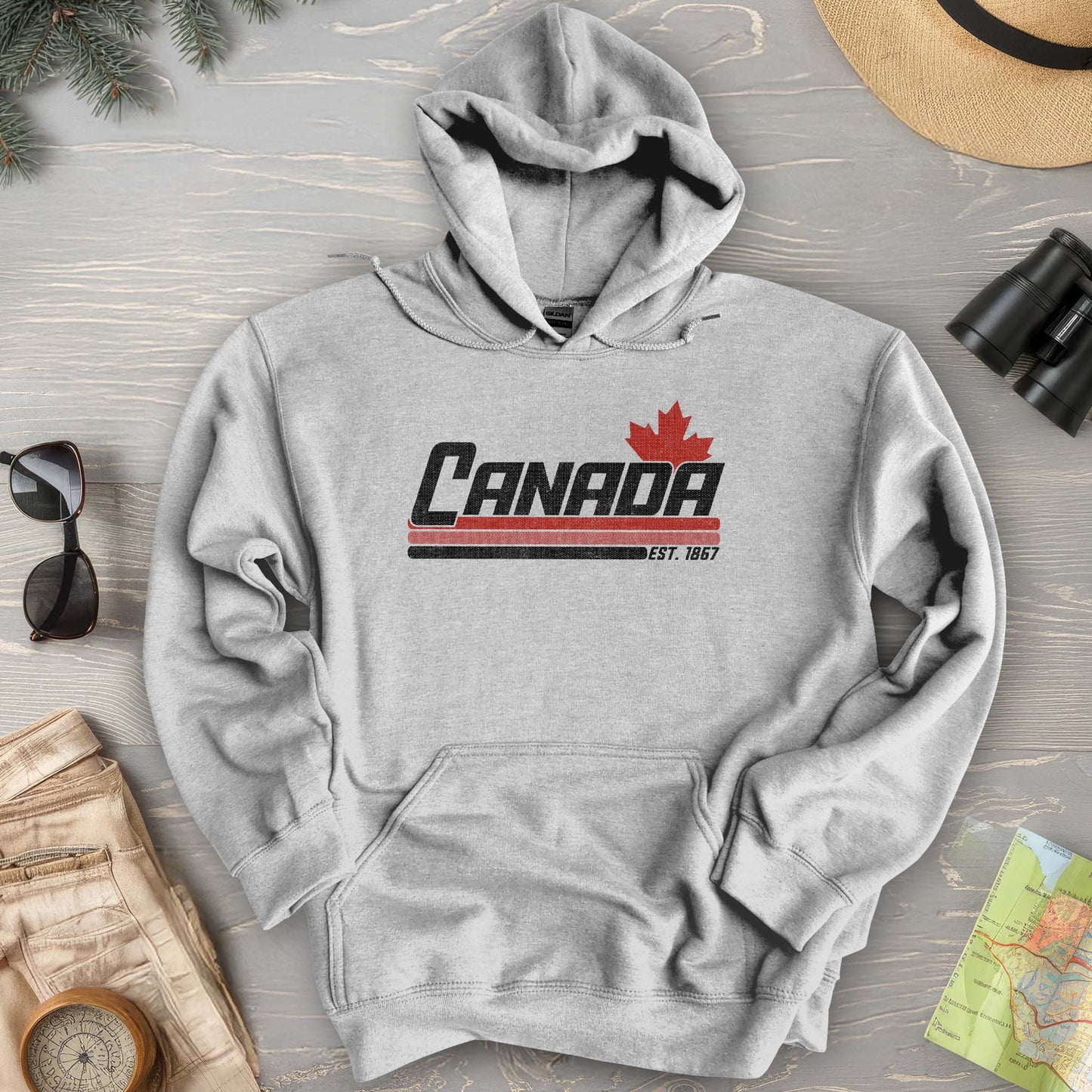 Canada Retro Stripe Hoodie