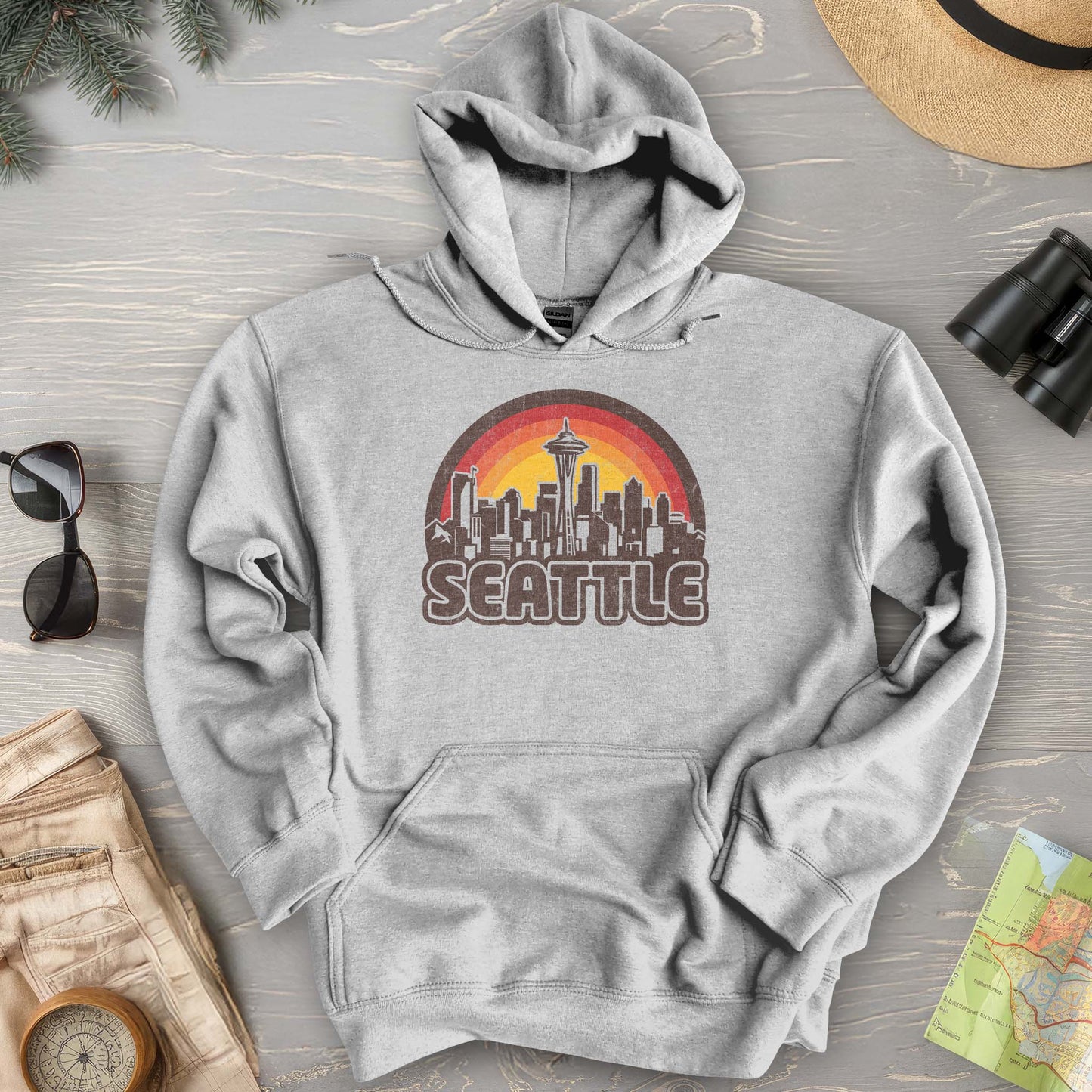 Seattle Retro Sunset Hoodie
