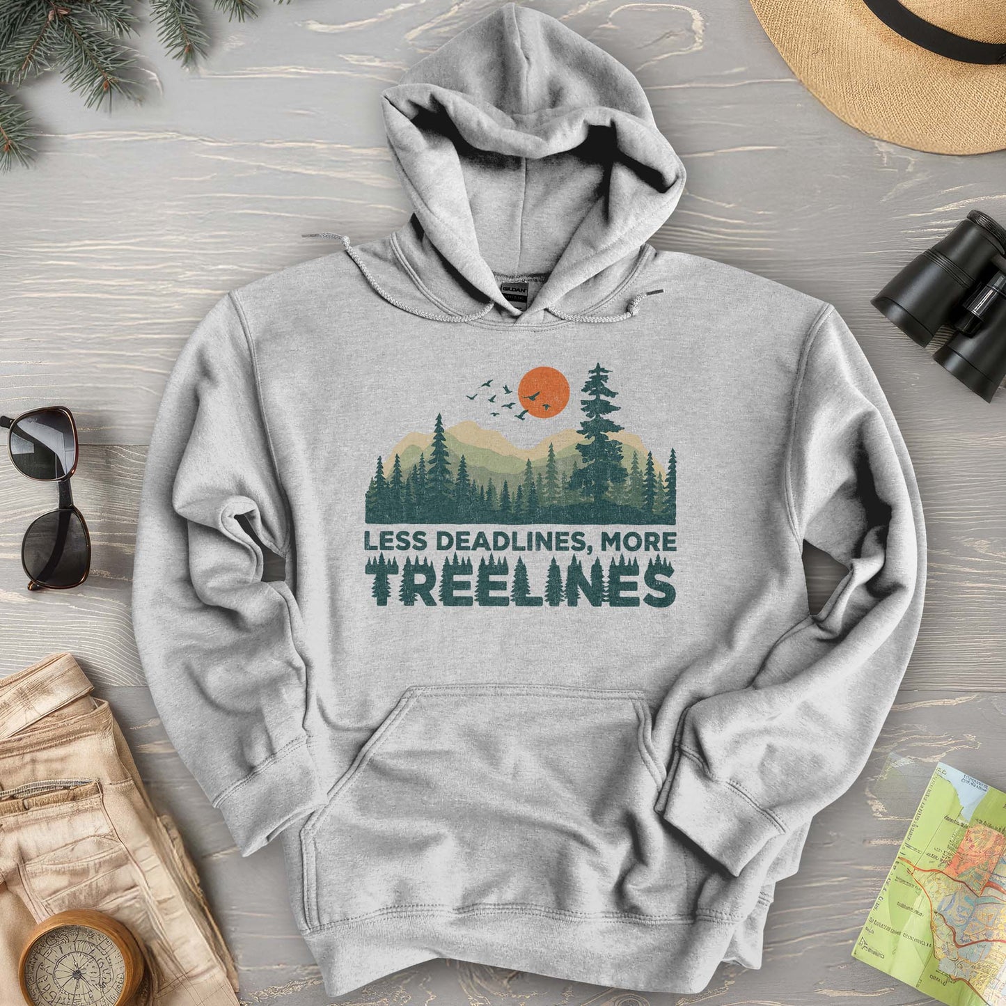 Less Deadlines More Treelines Hoodie