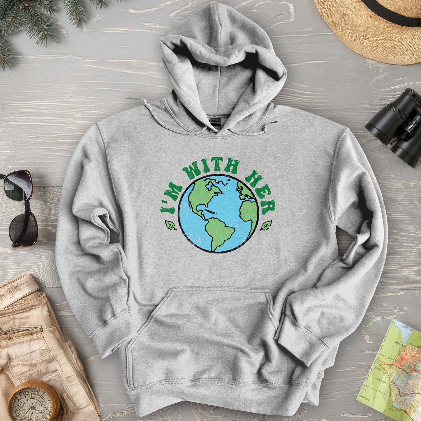 I'm With Her Earth Hoodie