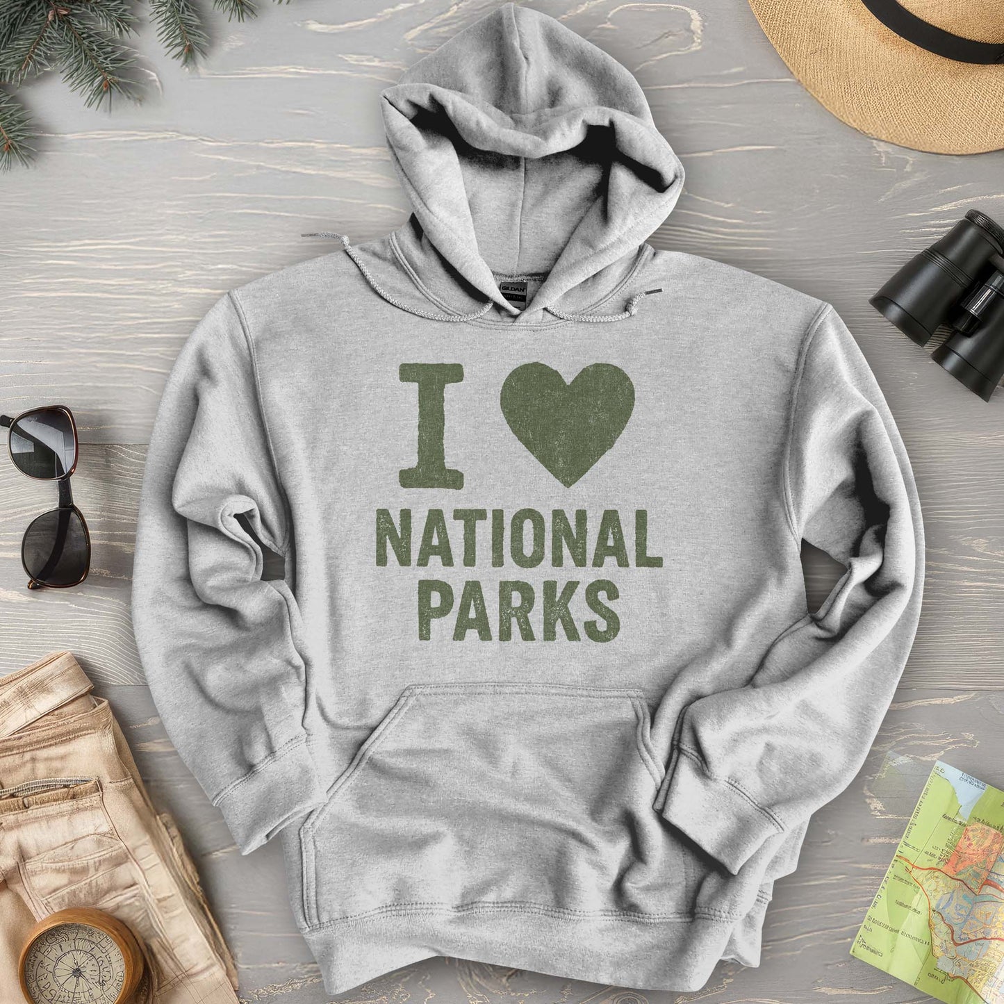 I Love National Parks Vintage Hoodie