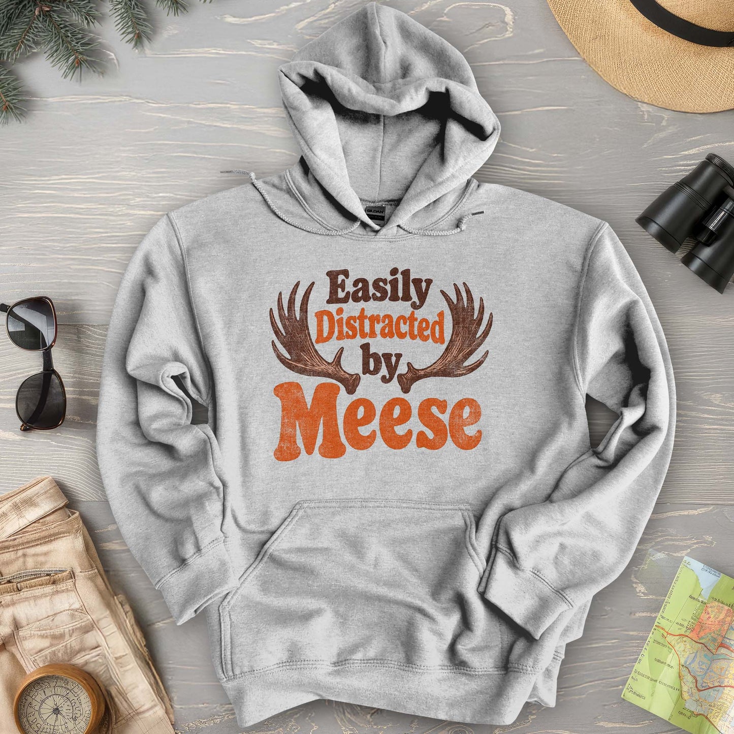 Distracted By Meese Antlers Hoodie