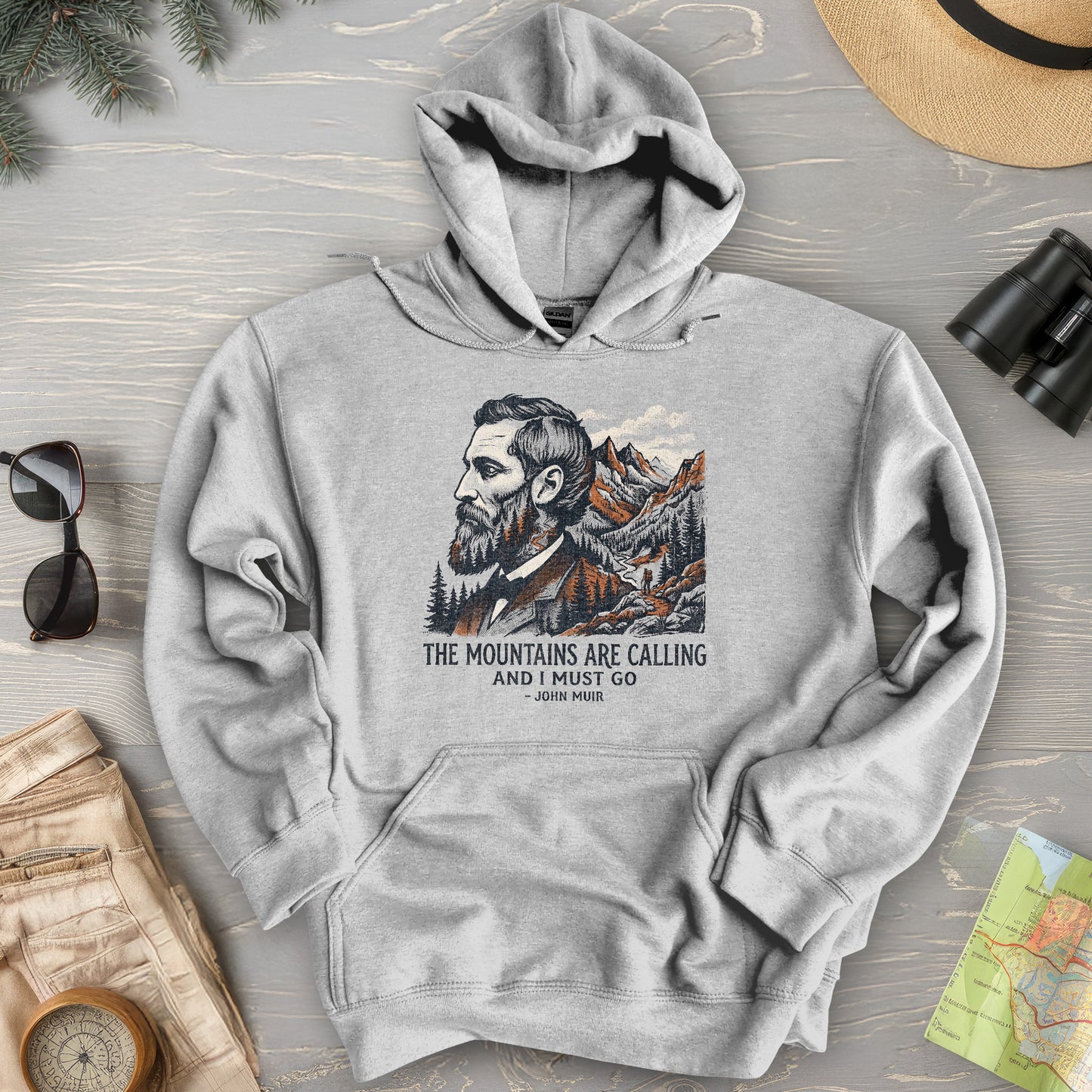 Mountains Calling John Muir Hoodie