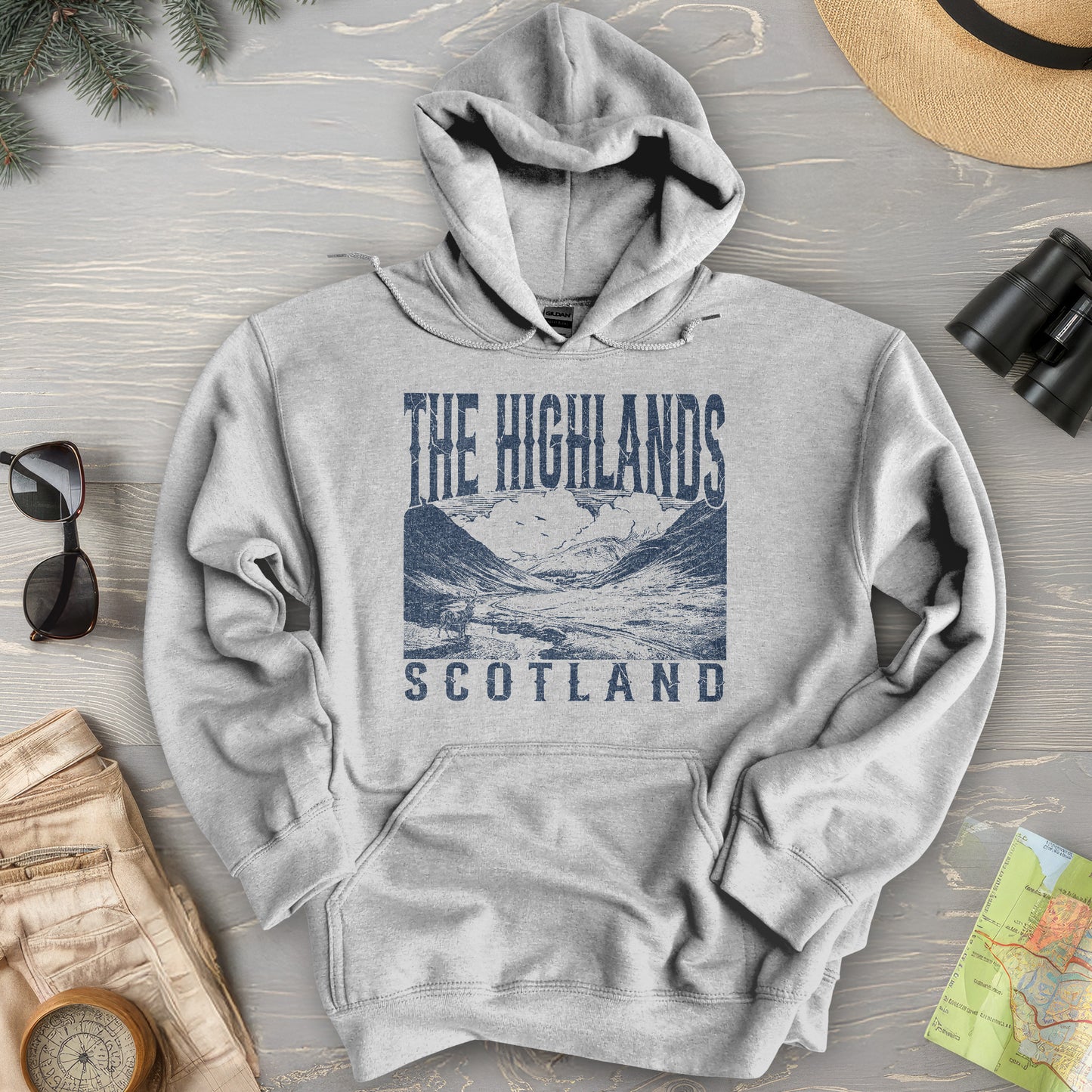 Highlands Scotland Sketch Hoodie