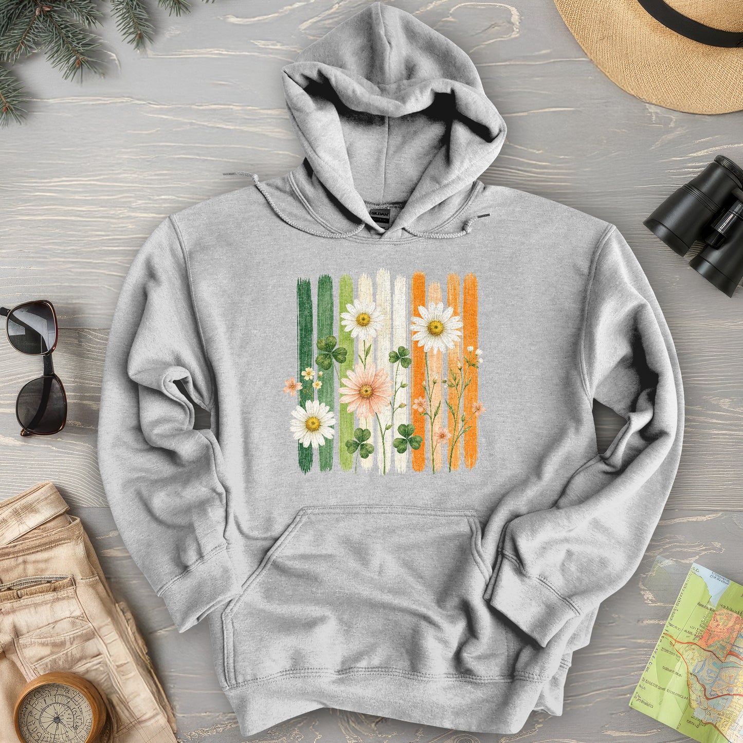 Irish Flower Stripes Hoodie