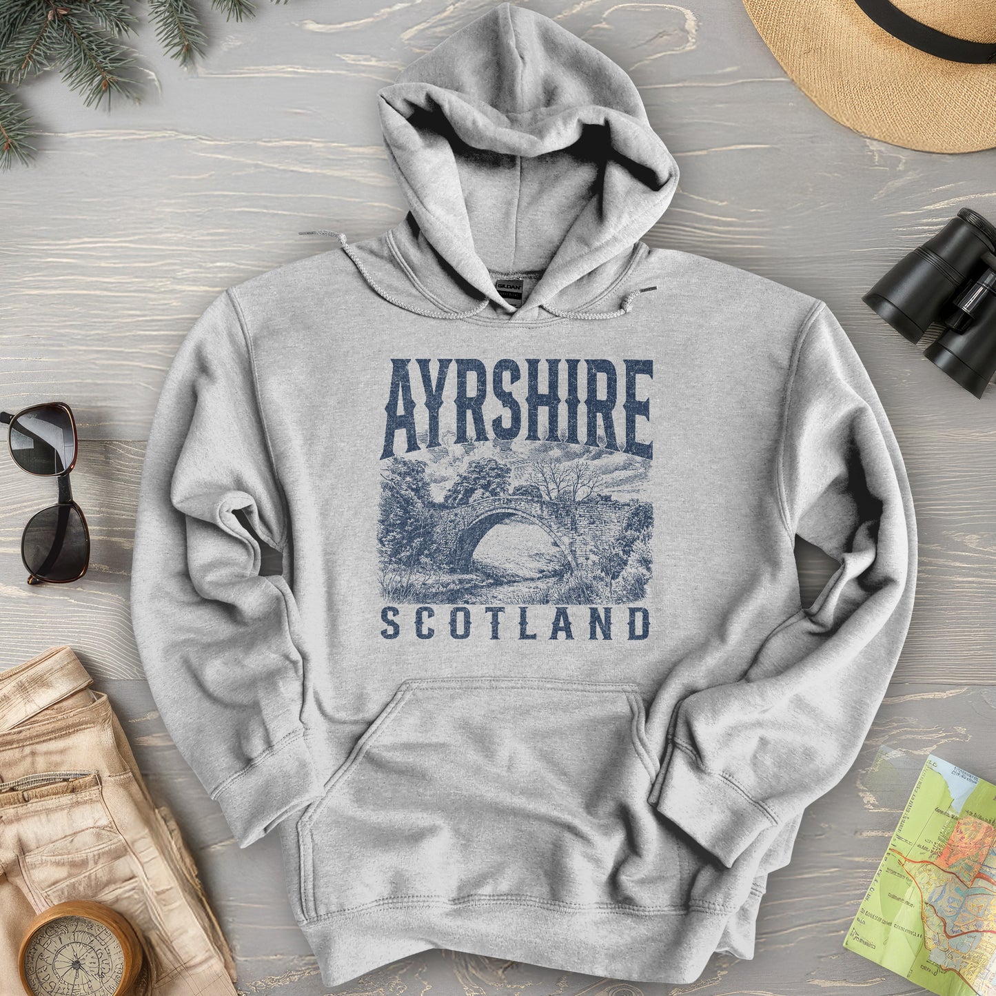 Ayrshire Scotland Sketch Hoodie