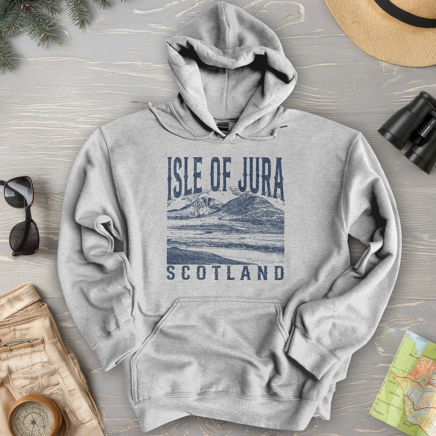 Isle of Jura Scotland Sketch Hoodie