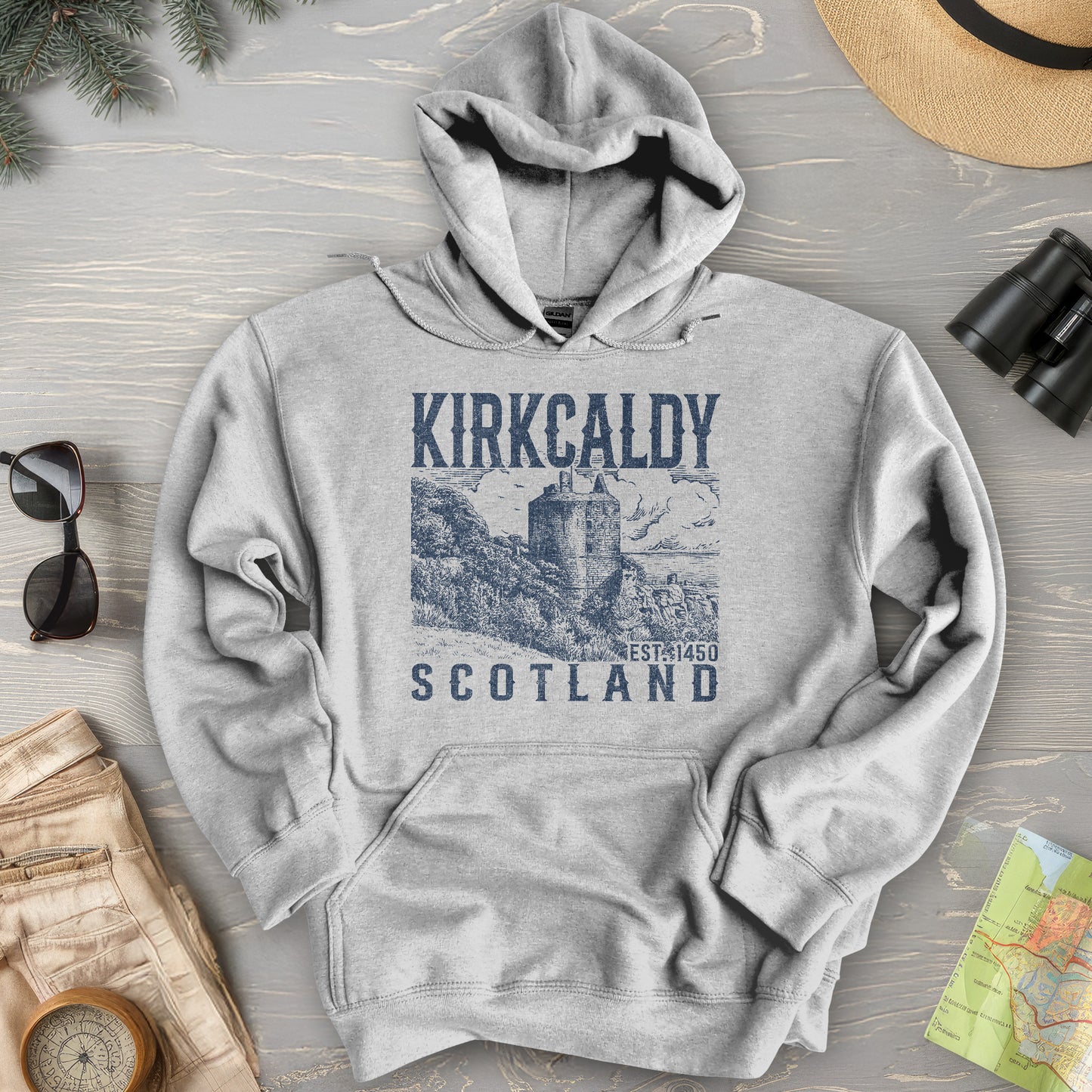 Kirkcaldy Scotland Sketch Hoodie