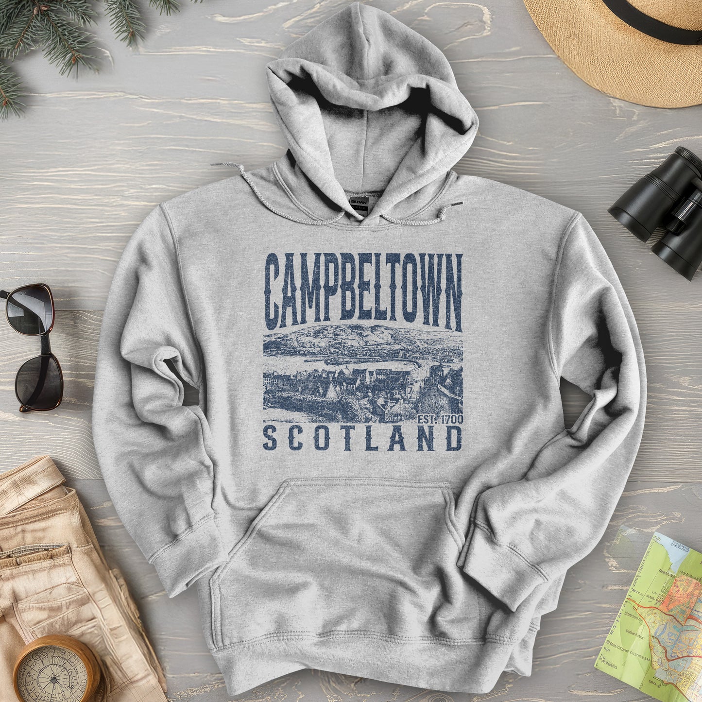 Campbeltown Scotland Sketch Hoodie