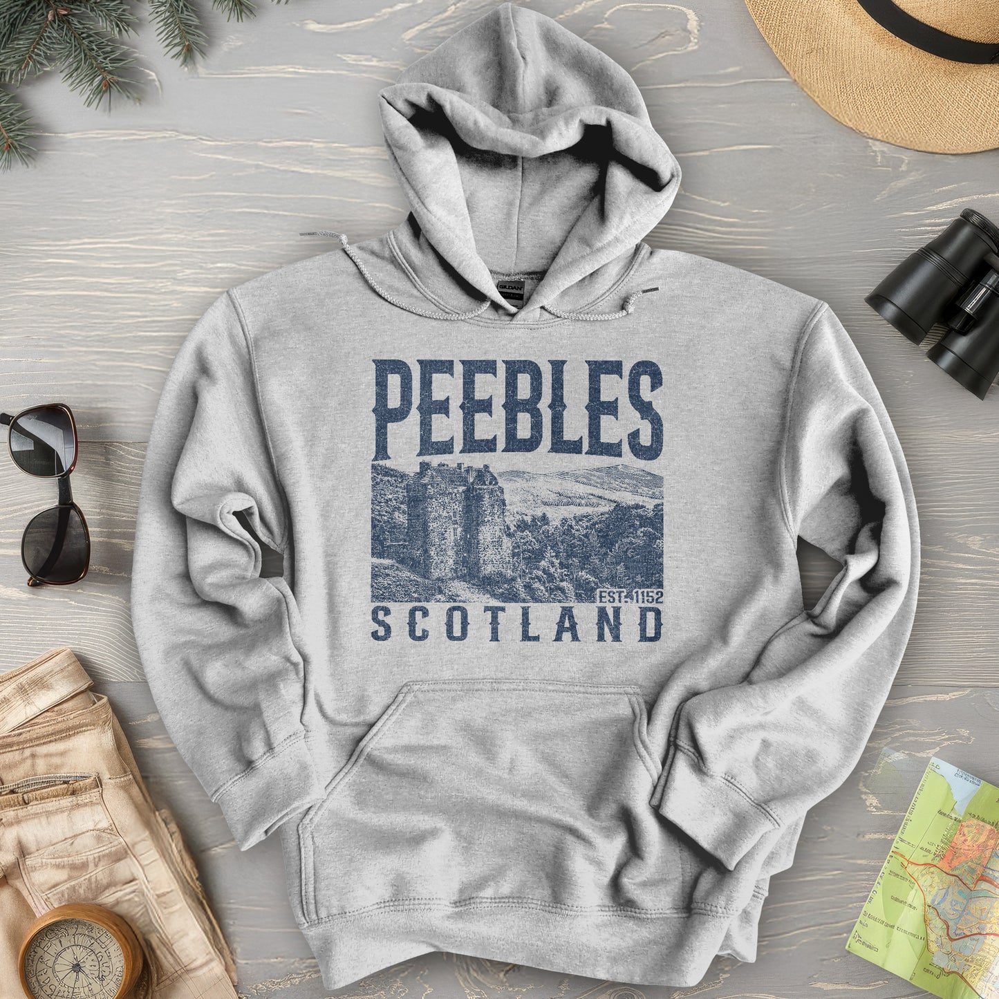 Peebles Scotland Sketch Hoodie