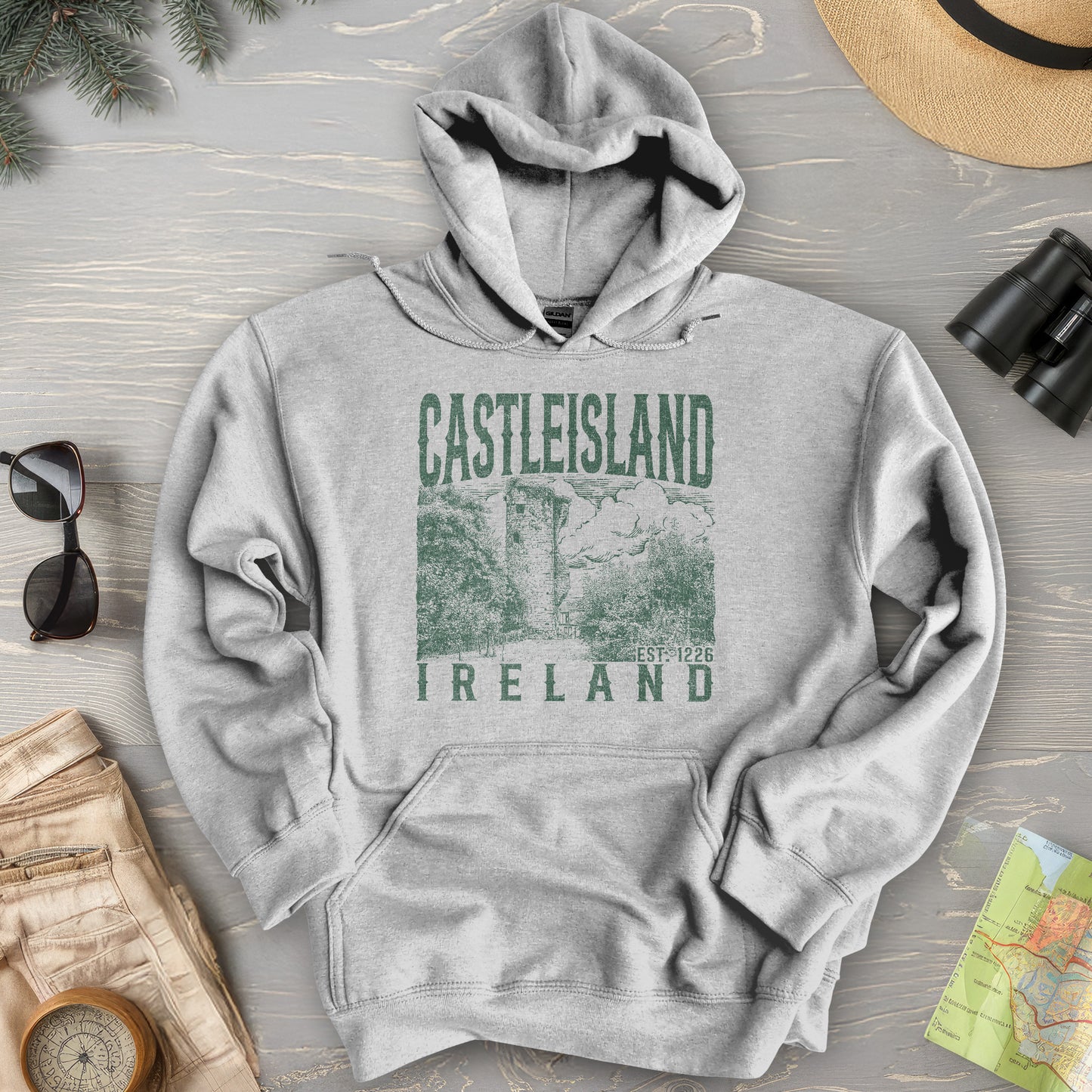 Castleisland Ireland Sketch Hoodie