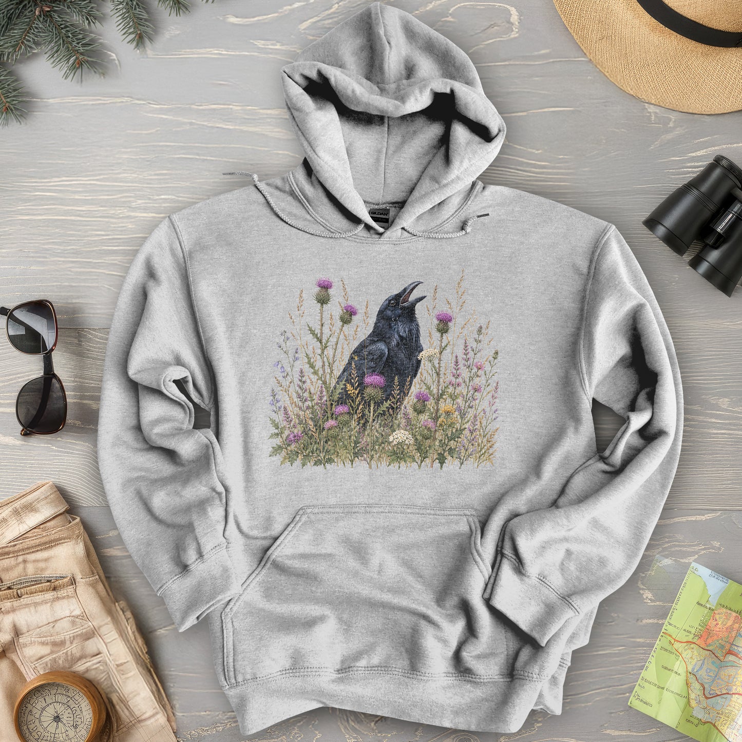 Botanical Raven Hoodie