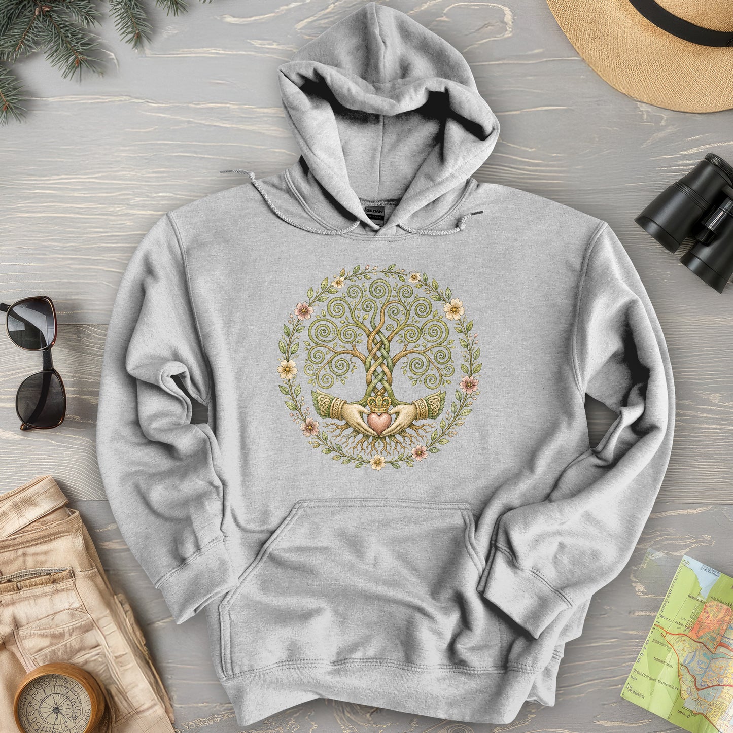Claddagh Triskele Tree Hoodie