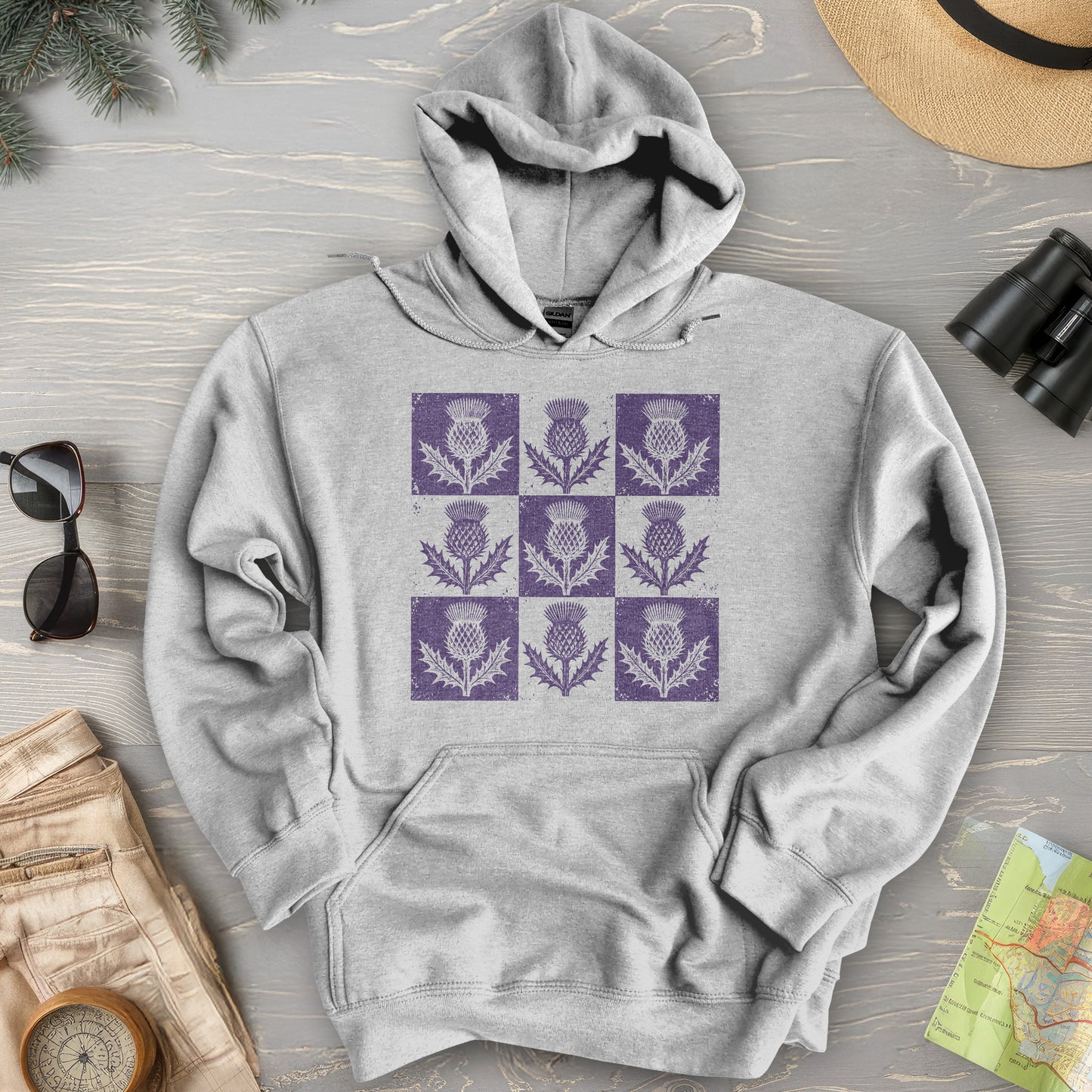 Thistle Box Pattern Hoodie