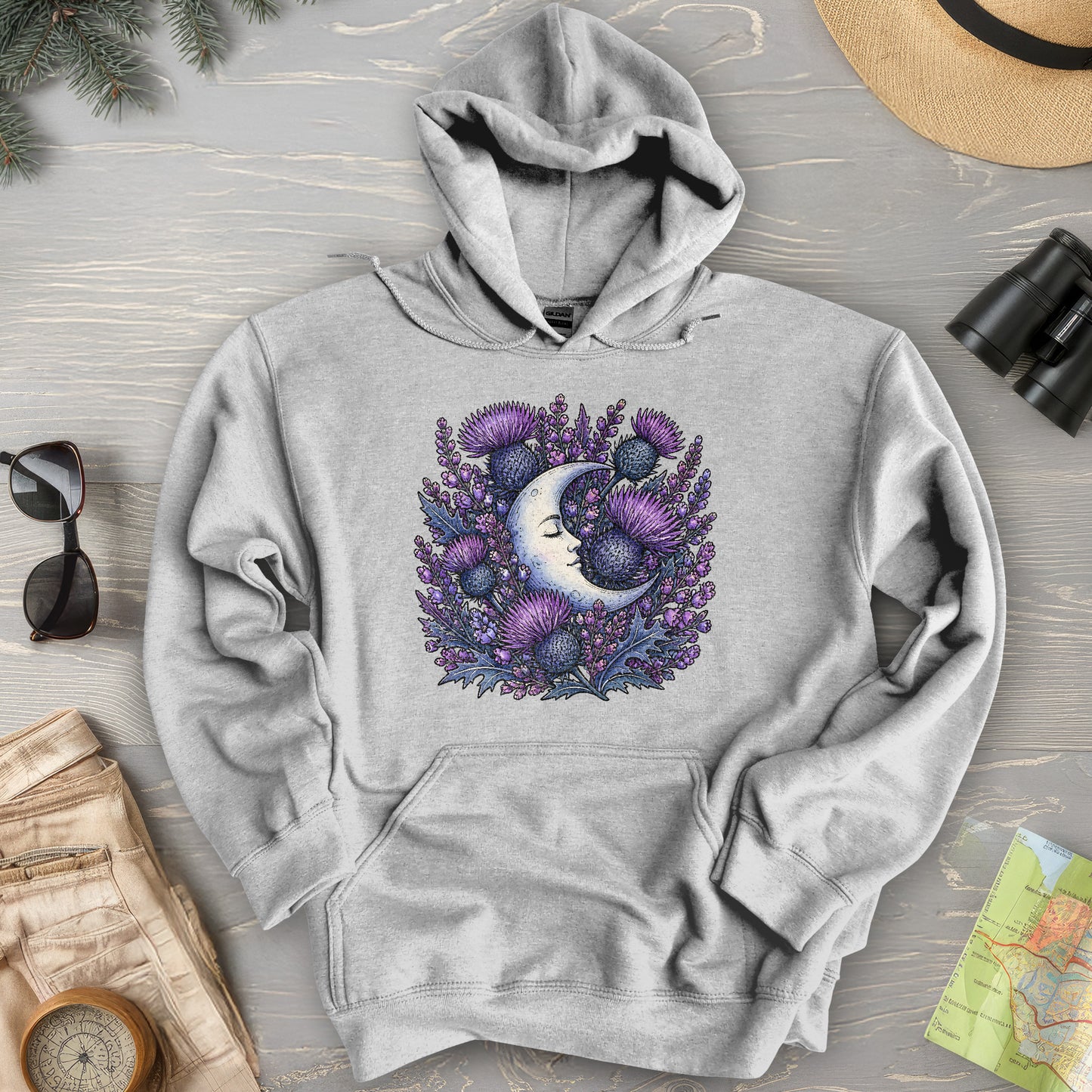 Botanical Moon Thistle Hoodie