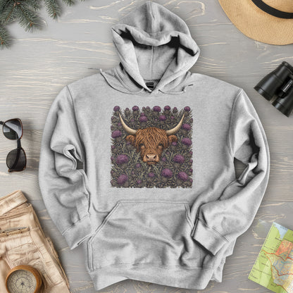 Highland Coo Thistle Hoodie