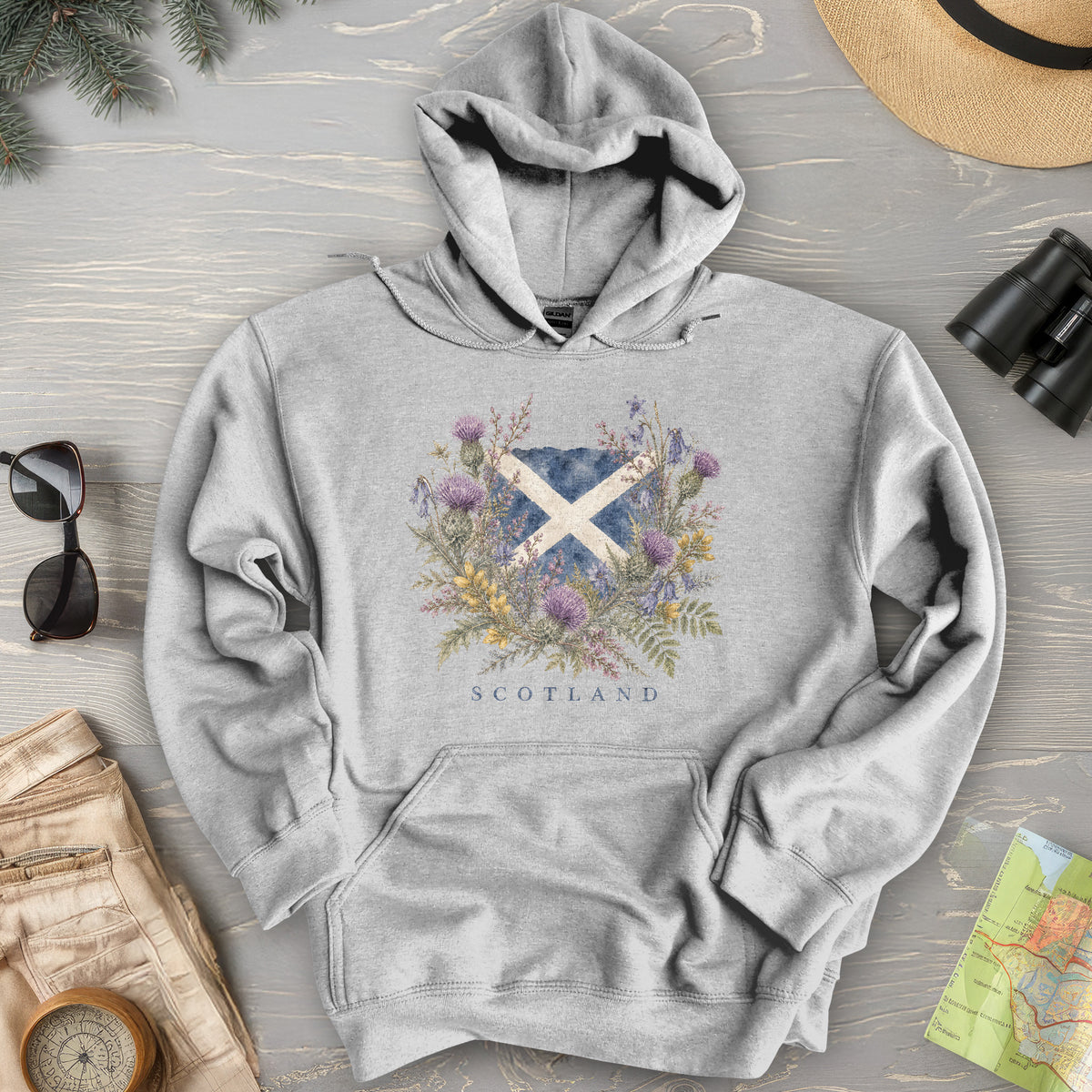 Botanical Scotland Flag Hoodie