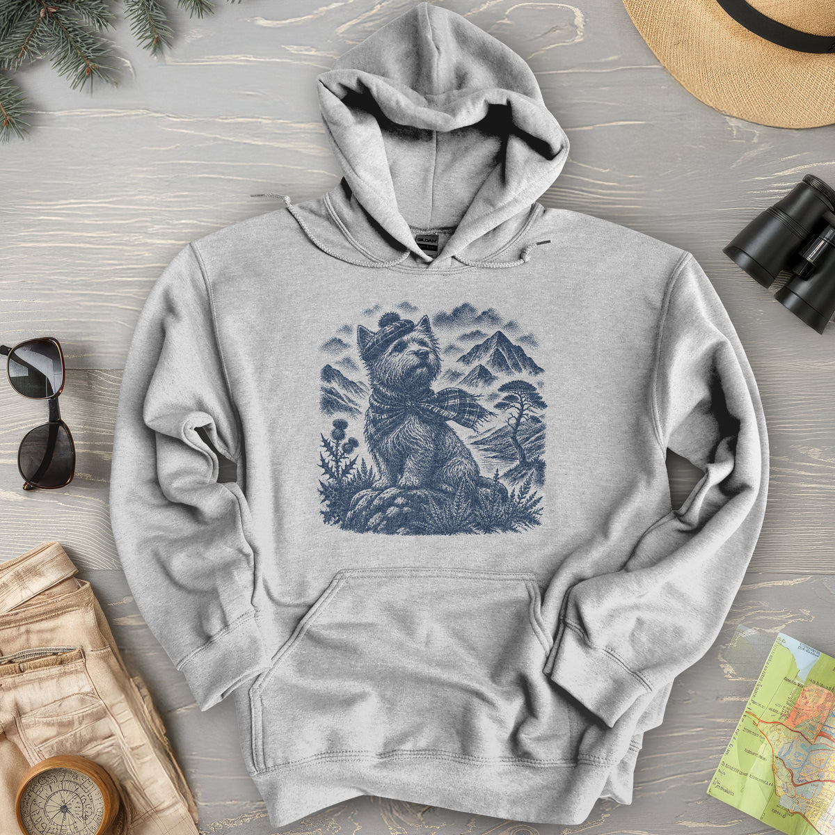 Highland Westie Plaid Hoodie