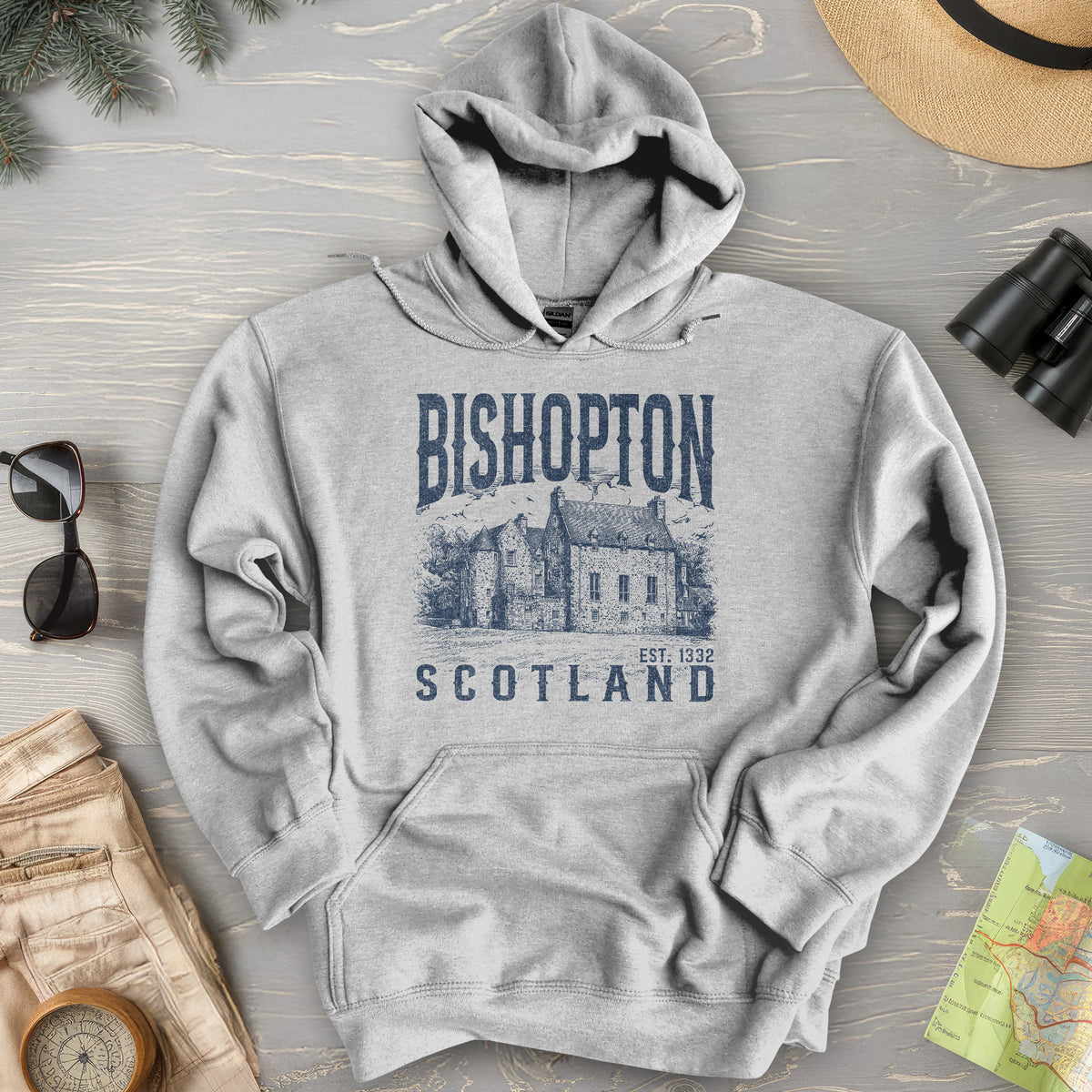 Bishopton Scotland Sketch Hoodie