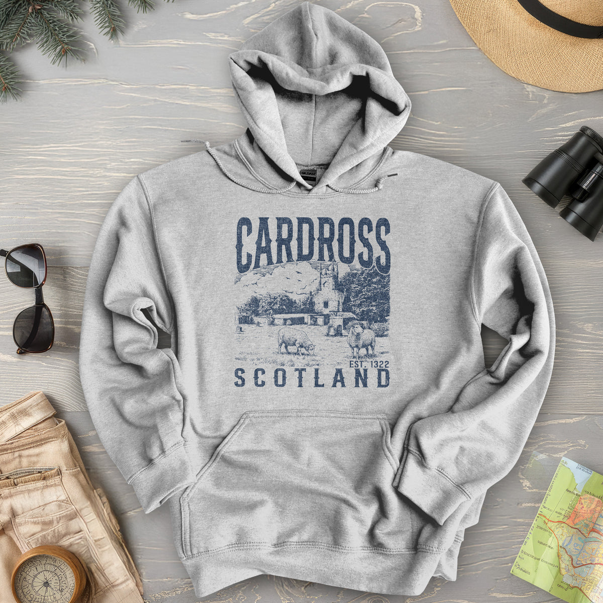 Cardross Scotland Sketch Hoodie