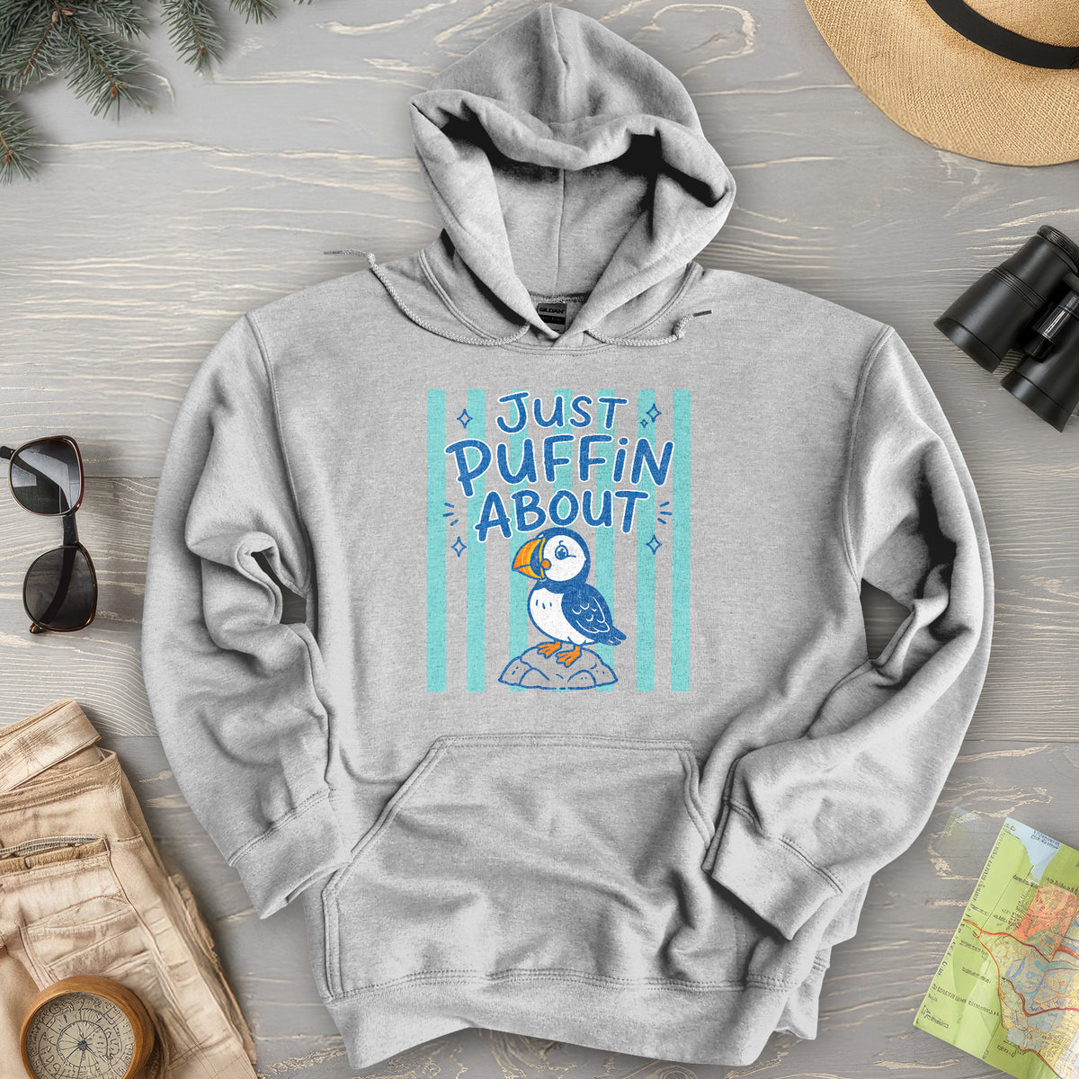 Just Puffin About Stripes Hoodie