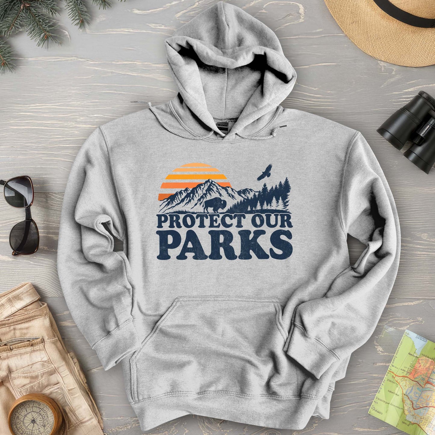 Protect our Parks Vintage Sunset Hoodie