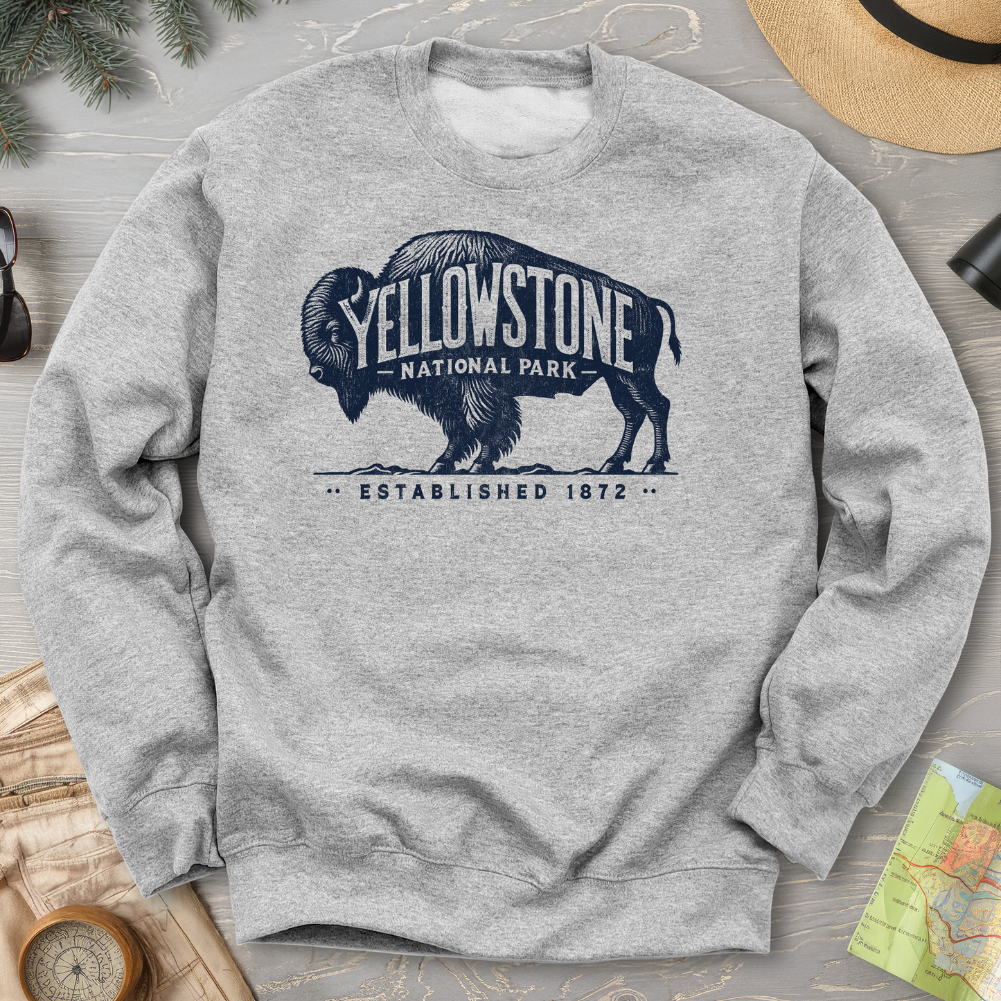 Yellowstone National Park "Vintage Buffalo" Sweatshirt