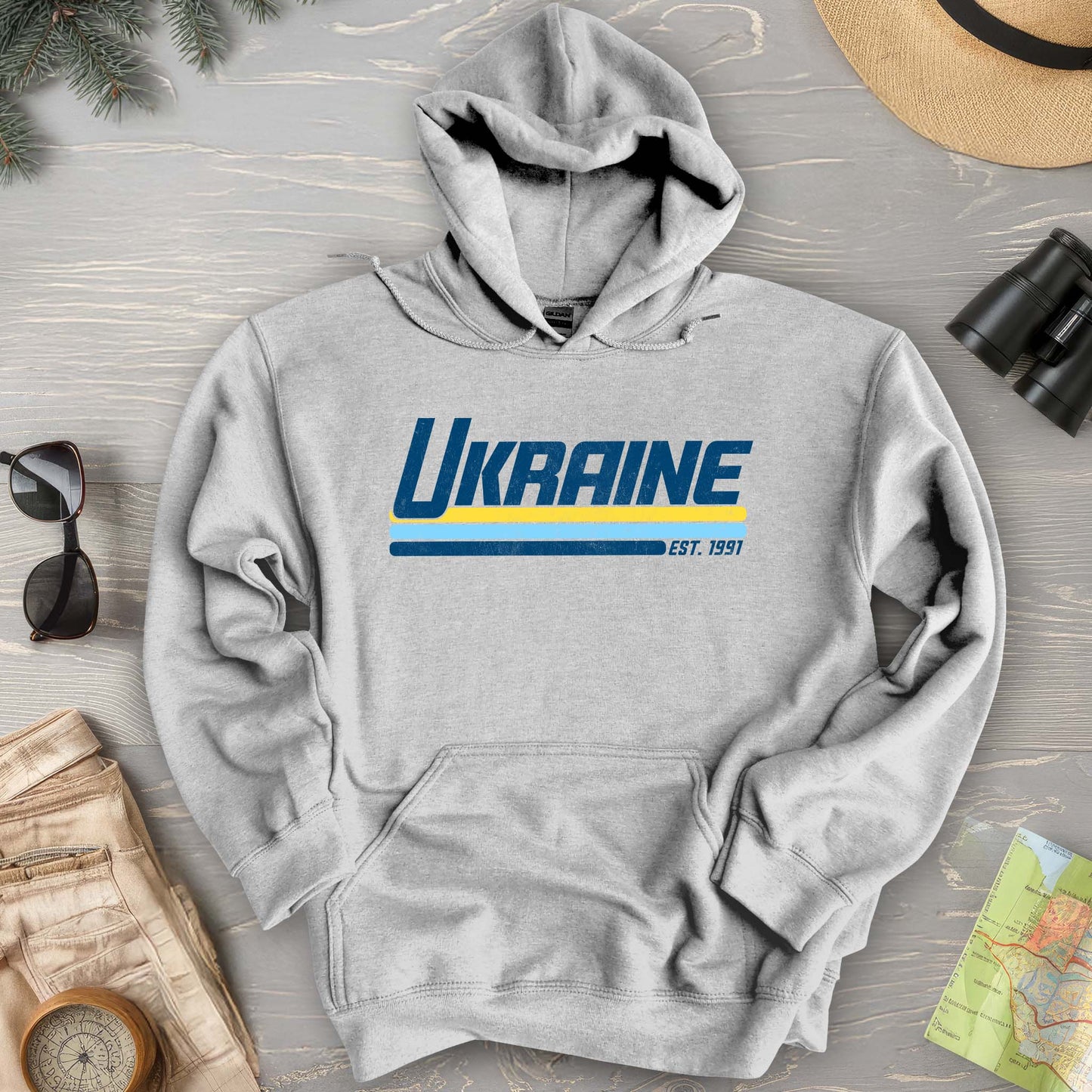 Ukraine Retro Stripe Hoodie