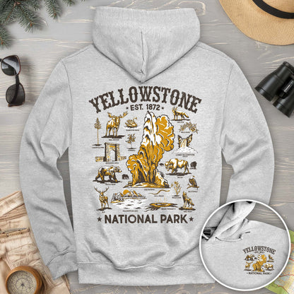 Yellowstone National Park Vintage Front/Back Print Hoodie