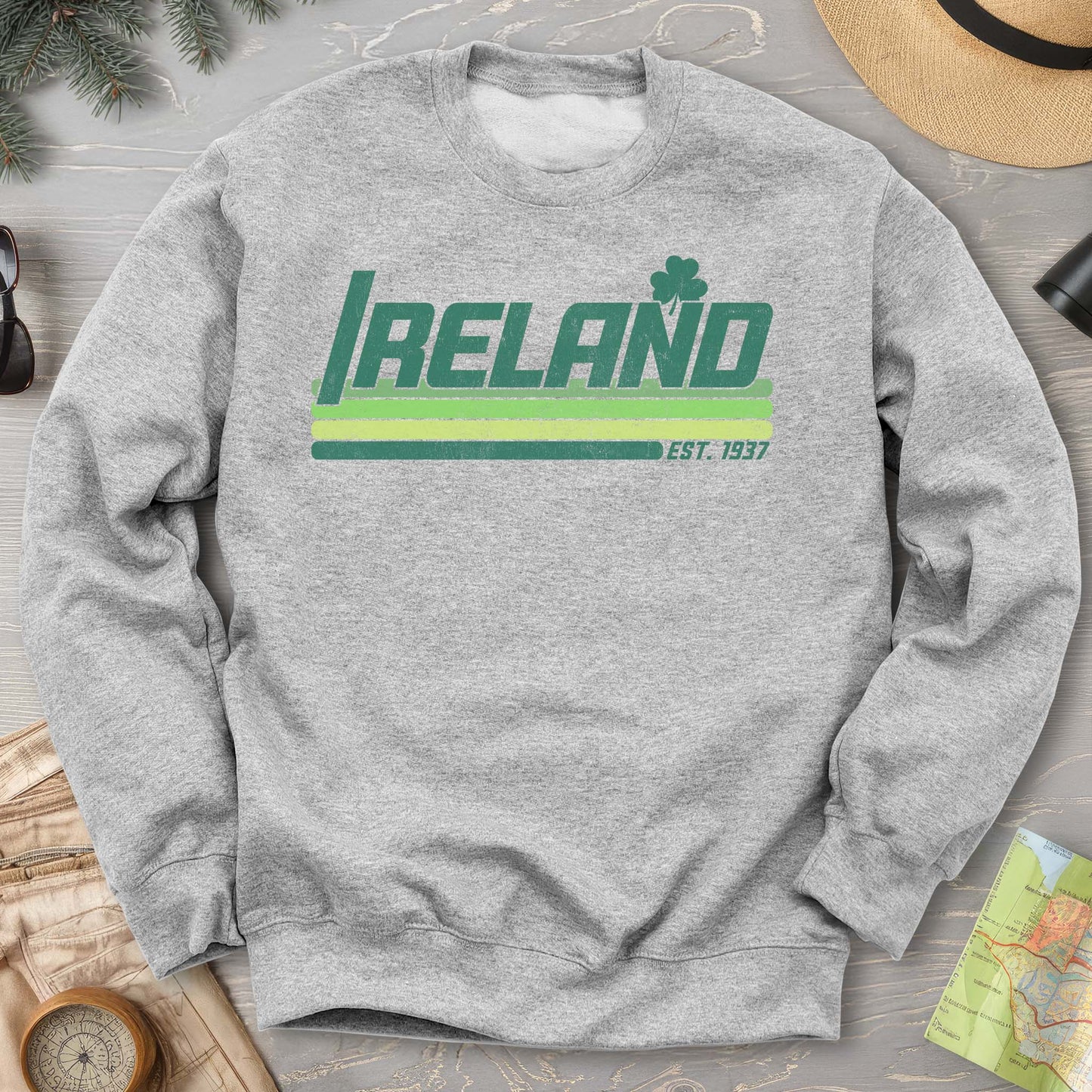 Ireland Retro Stripe Crewneck Sweatshirt