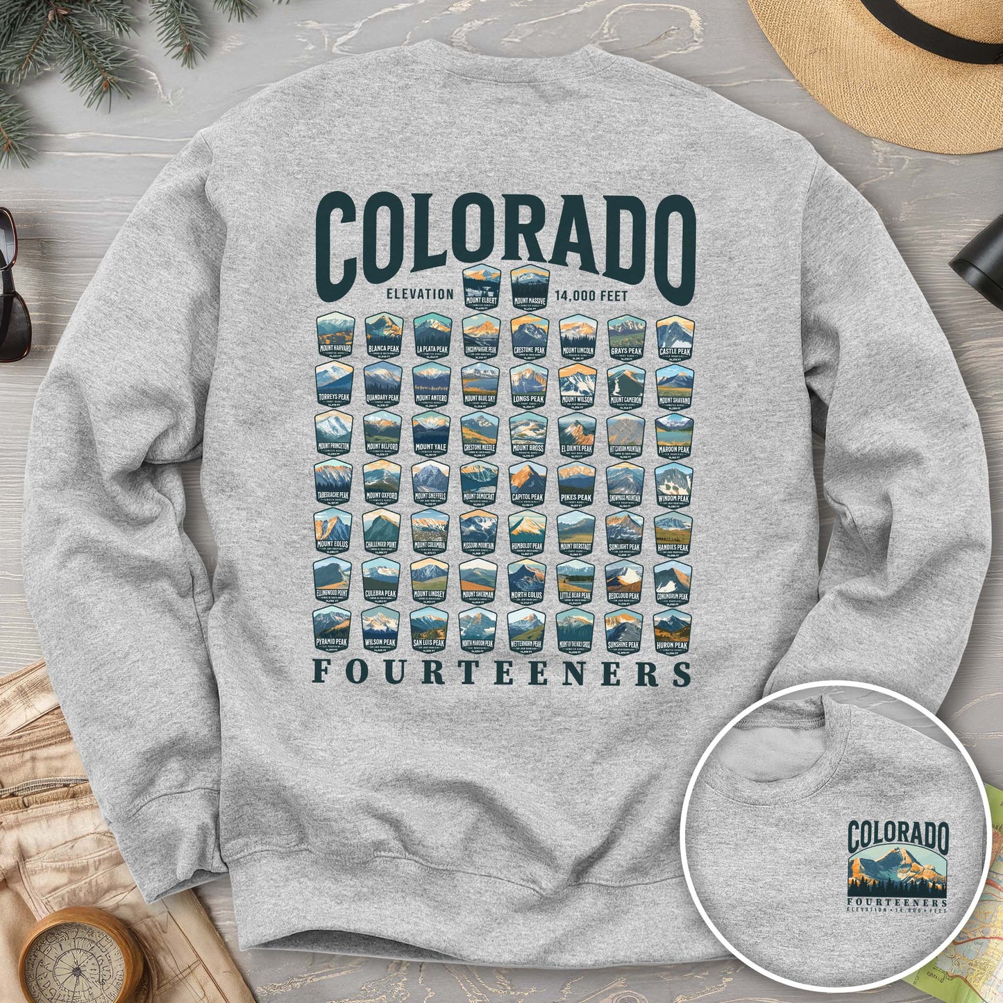 Colorado Fourteeners Front/Back Print Sweatshirt