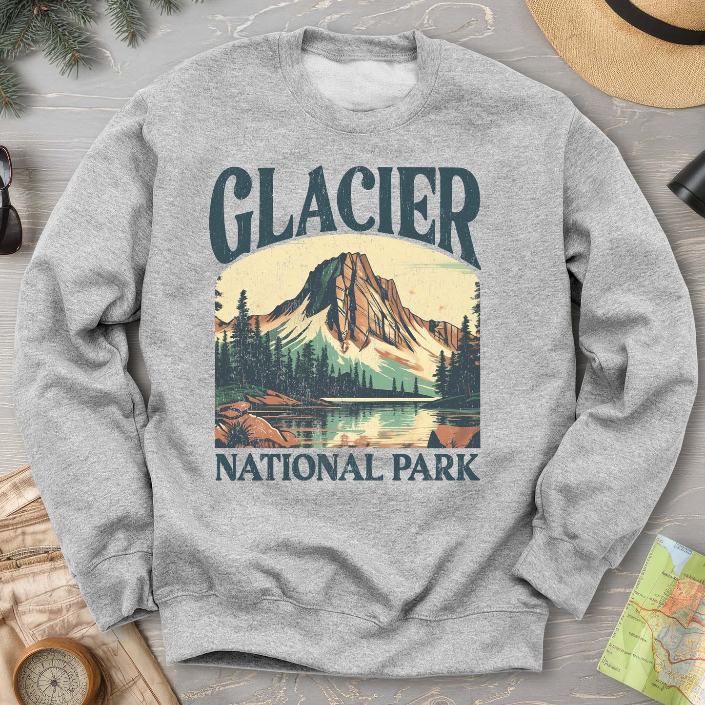 Glacier National Park "Big and Bold" Crewneck Sweatshirt