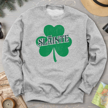 Sláinte Vintage Textured Shamrock Crewneck Sweatshirt