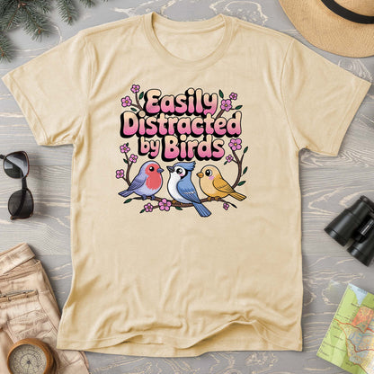 Easily Distracted By Birds Kawaii Style Comfort Colors T-Shirt
