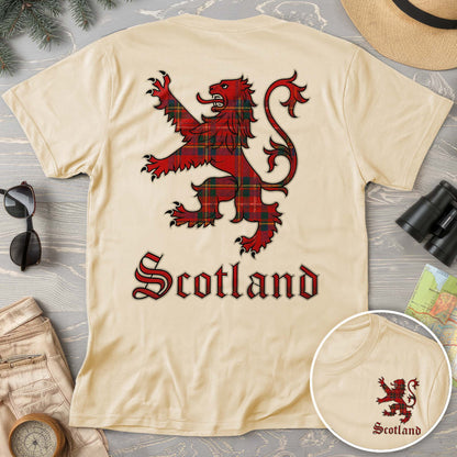 Scotland Tartan Lion Front/Back Print T-shirt
