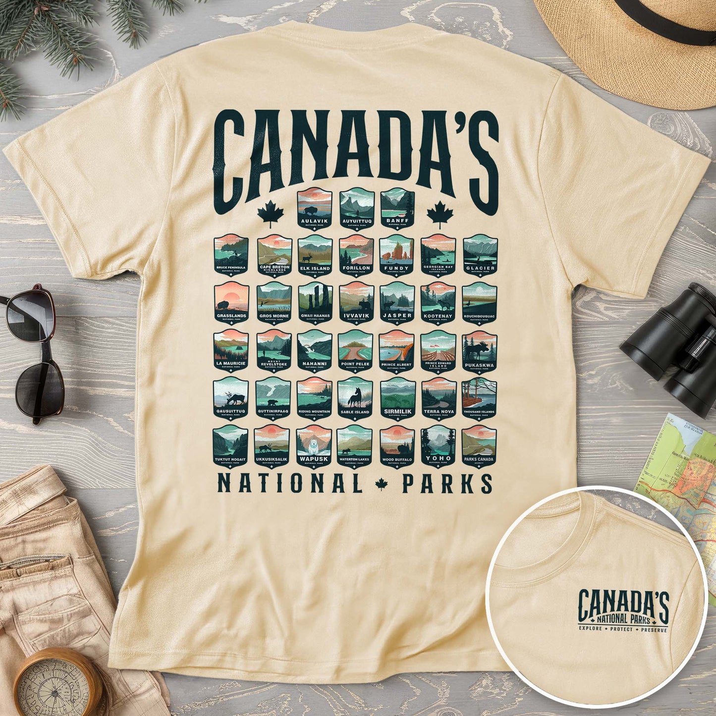 Canada's National Parks "Badges" Comfort Colors T-shirt