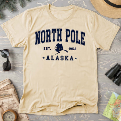 North Pole Alaska Varsity Comfort Colors T-shirt