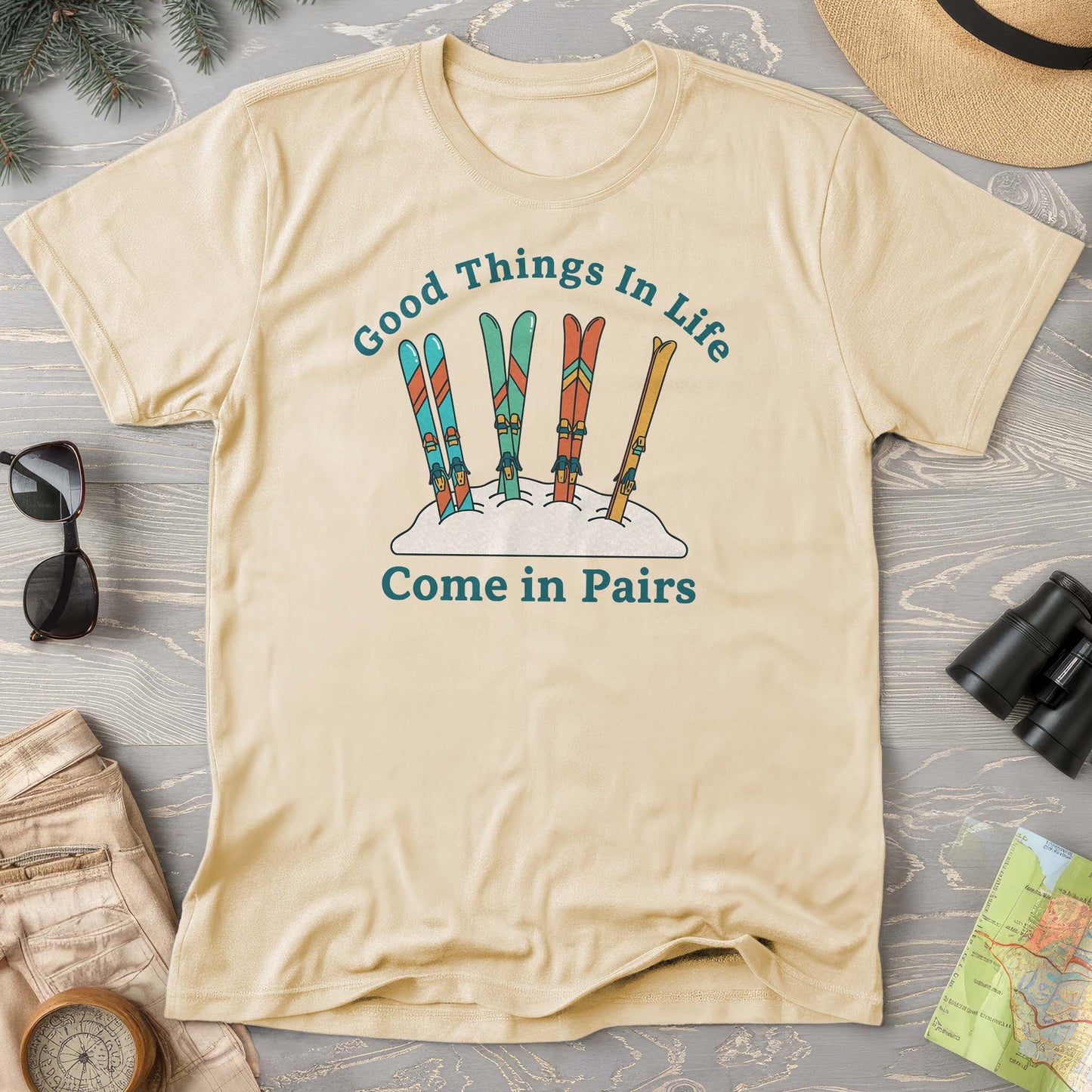 Good Things Come In Pairs Ski Comfort Colors T-shirt